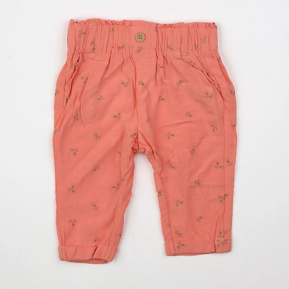 Vertbaudet - pantalon orange - 6 mois