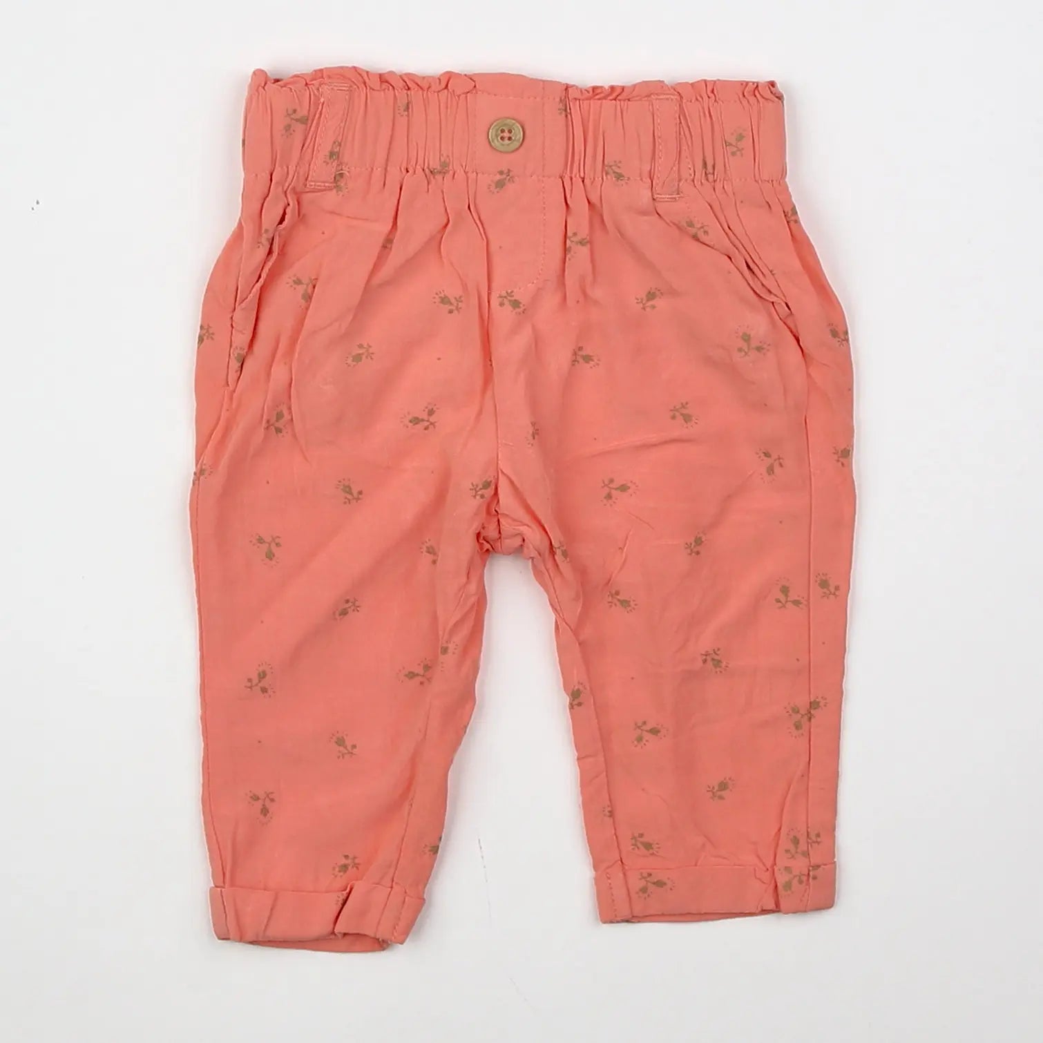 Vertbaudet - pantalon orange - 6 mois