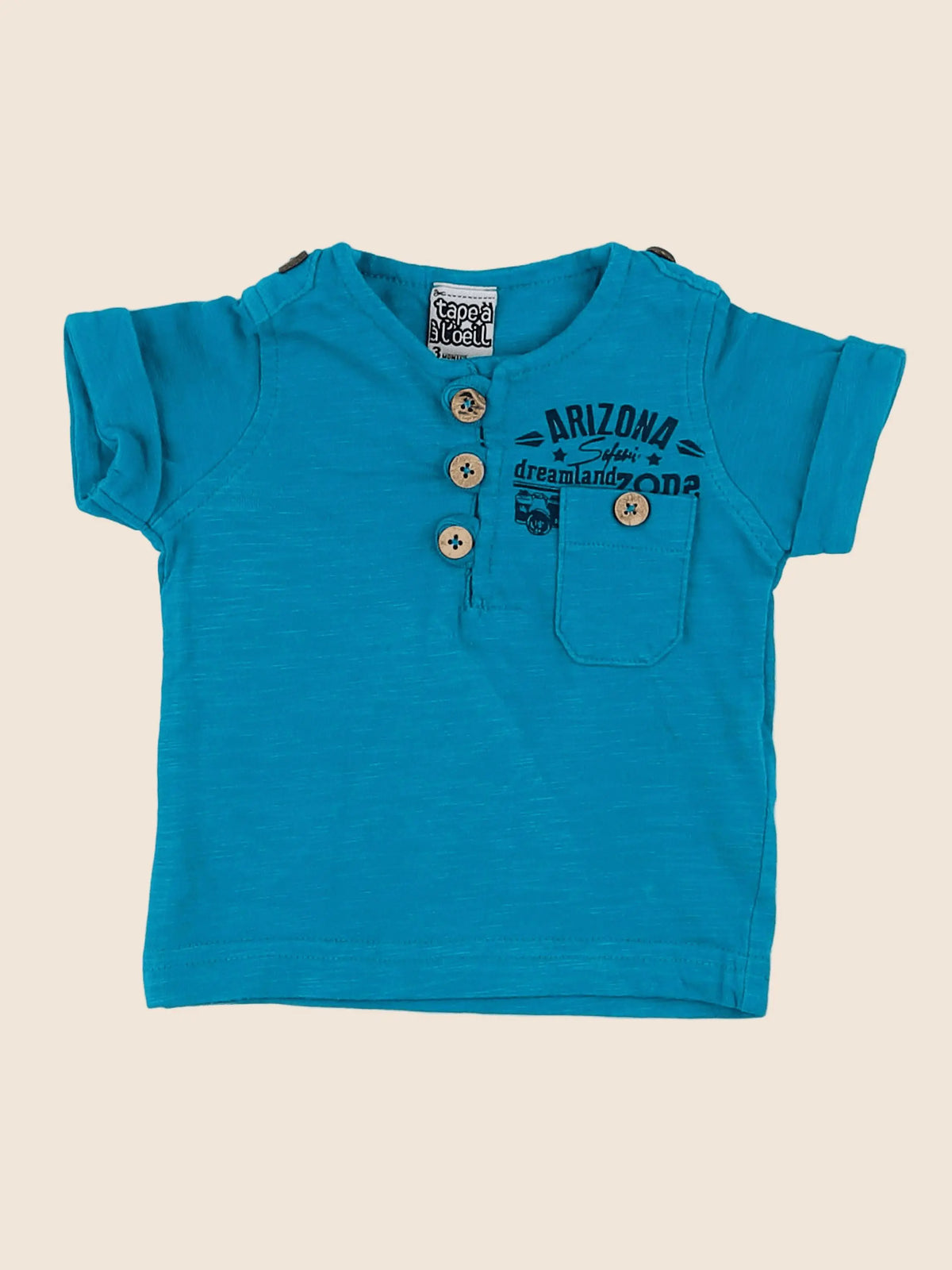 Tape à l'oeil - tee-shirt bleu - 3 mois