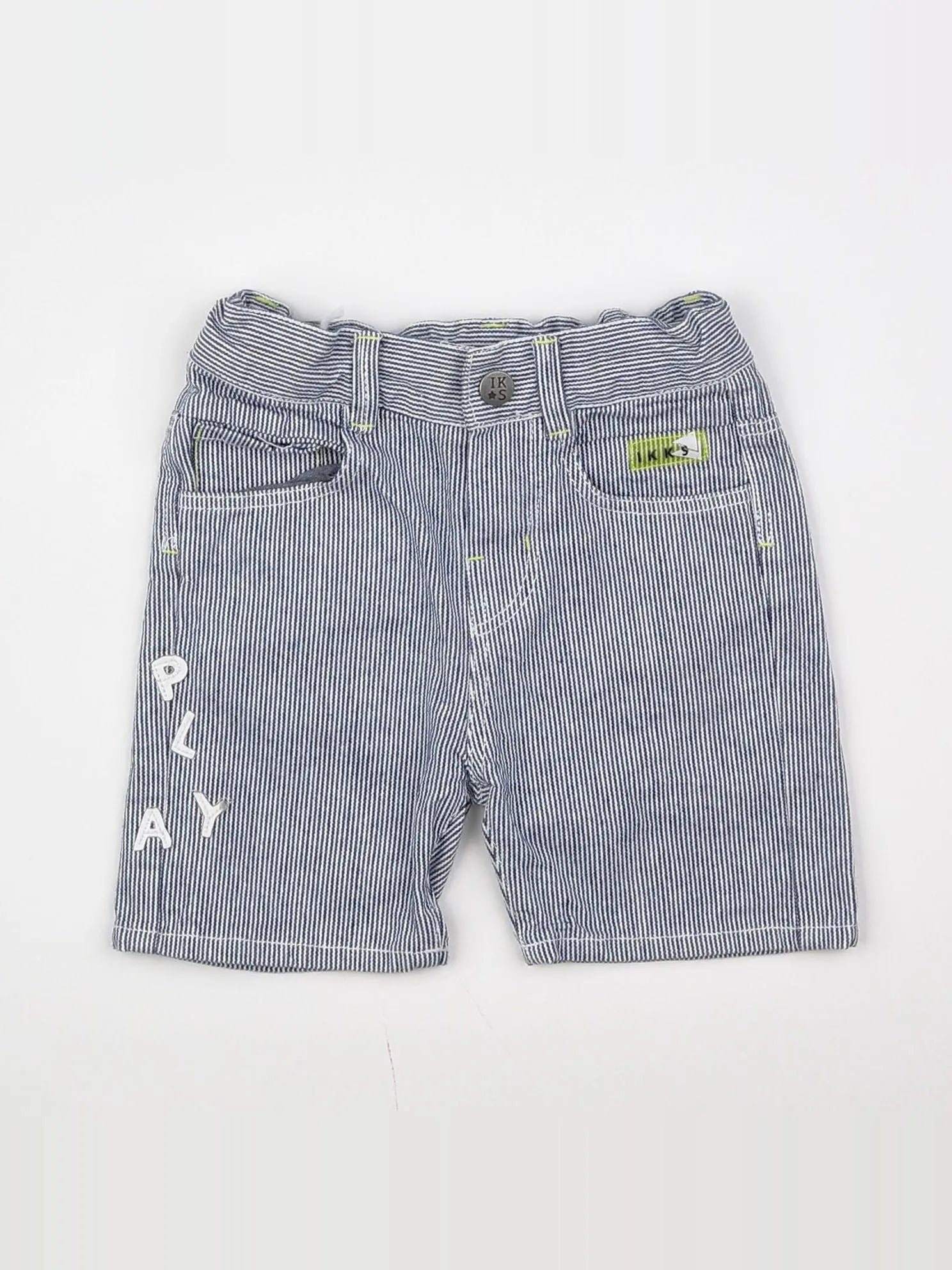 IKKS - short bleu, blanc - 6 mois