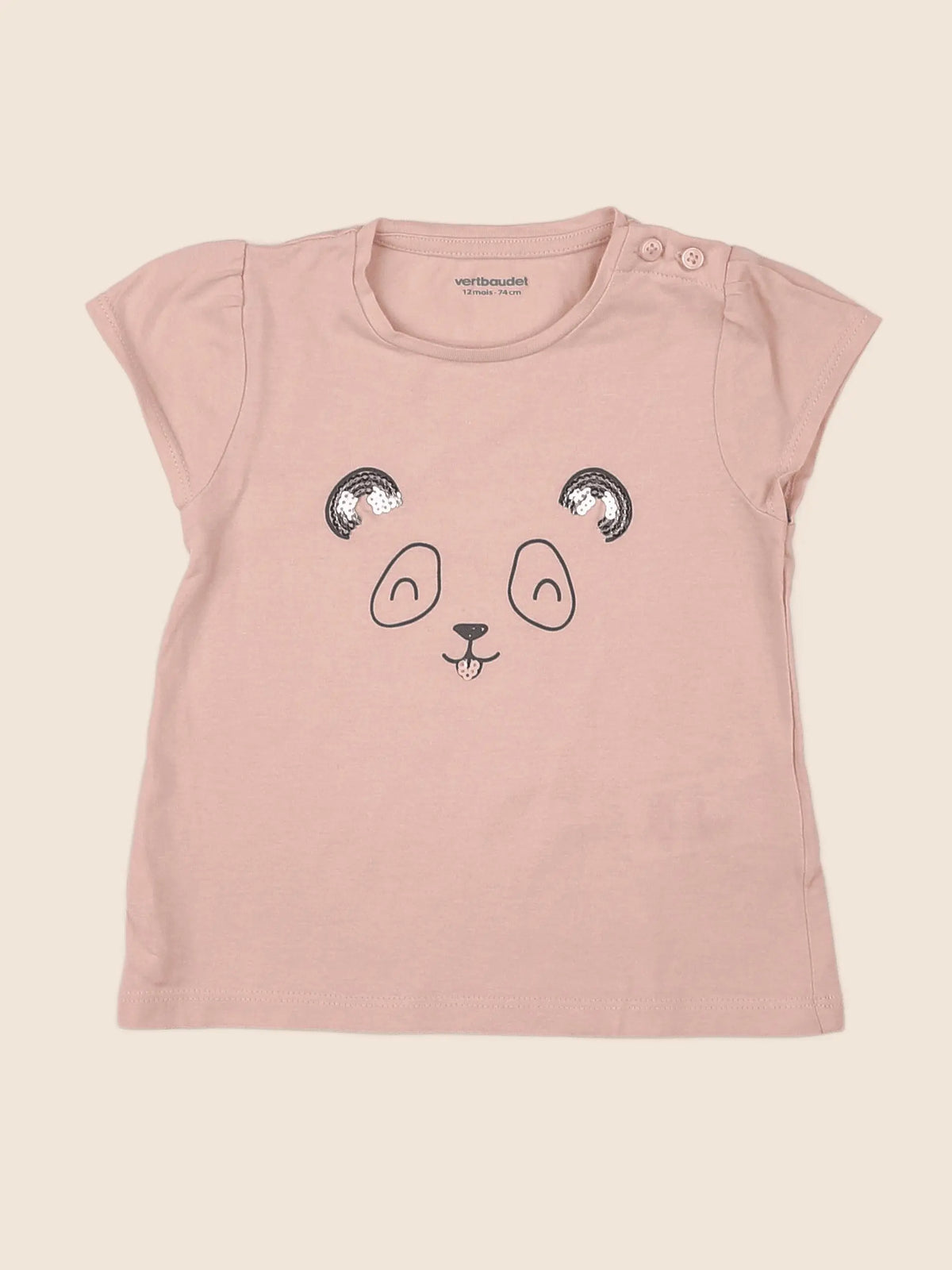 Vertbaudet - tee-shirt rose - 12 mois