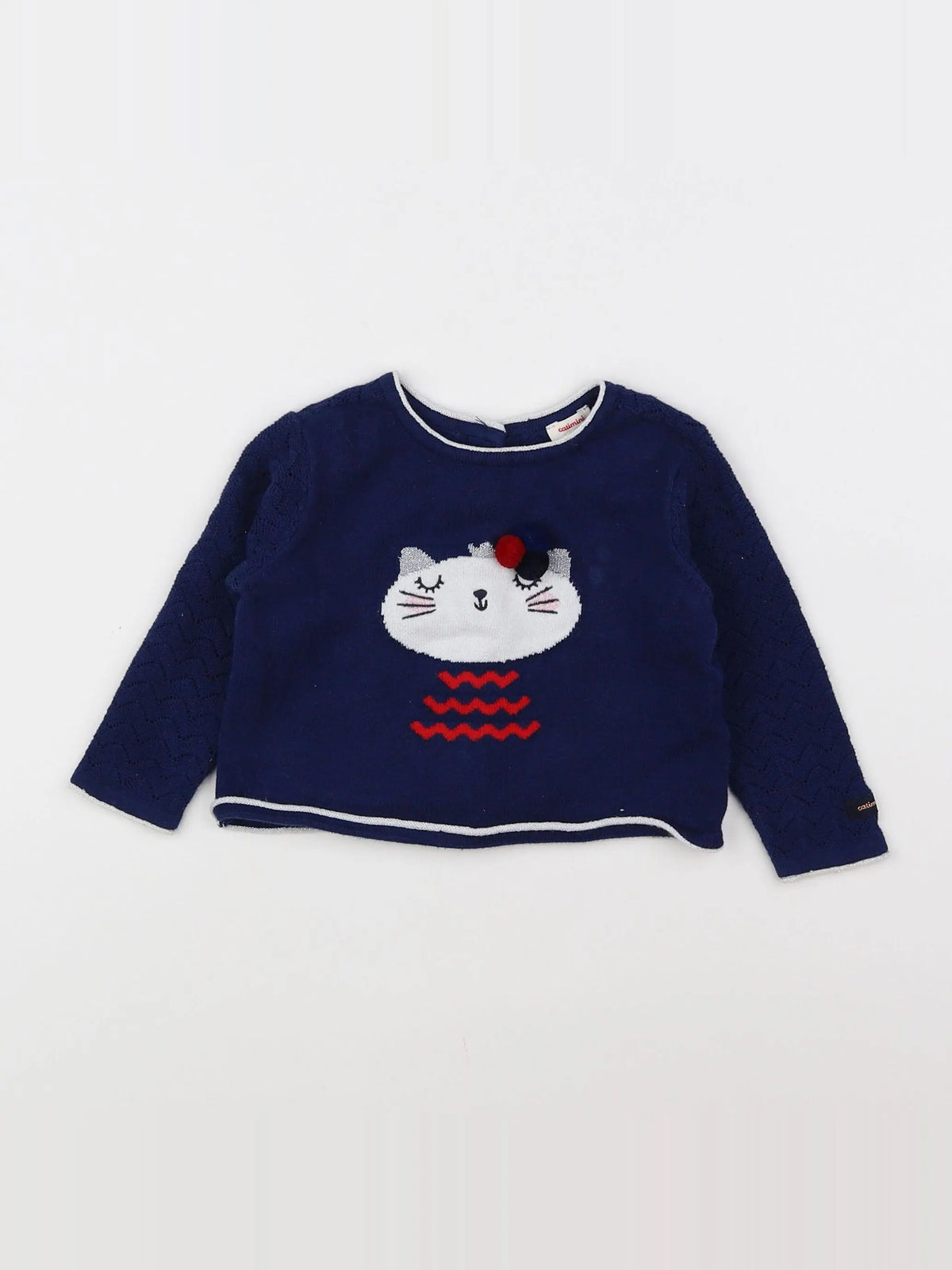 Catimini - pull bleu, blanc - 12 mois