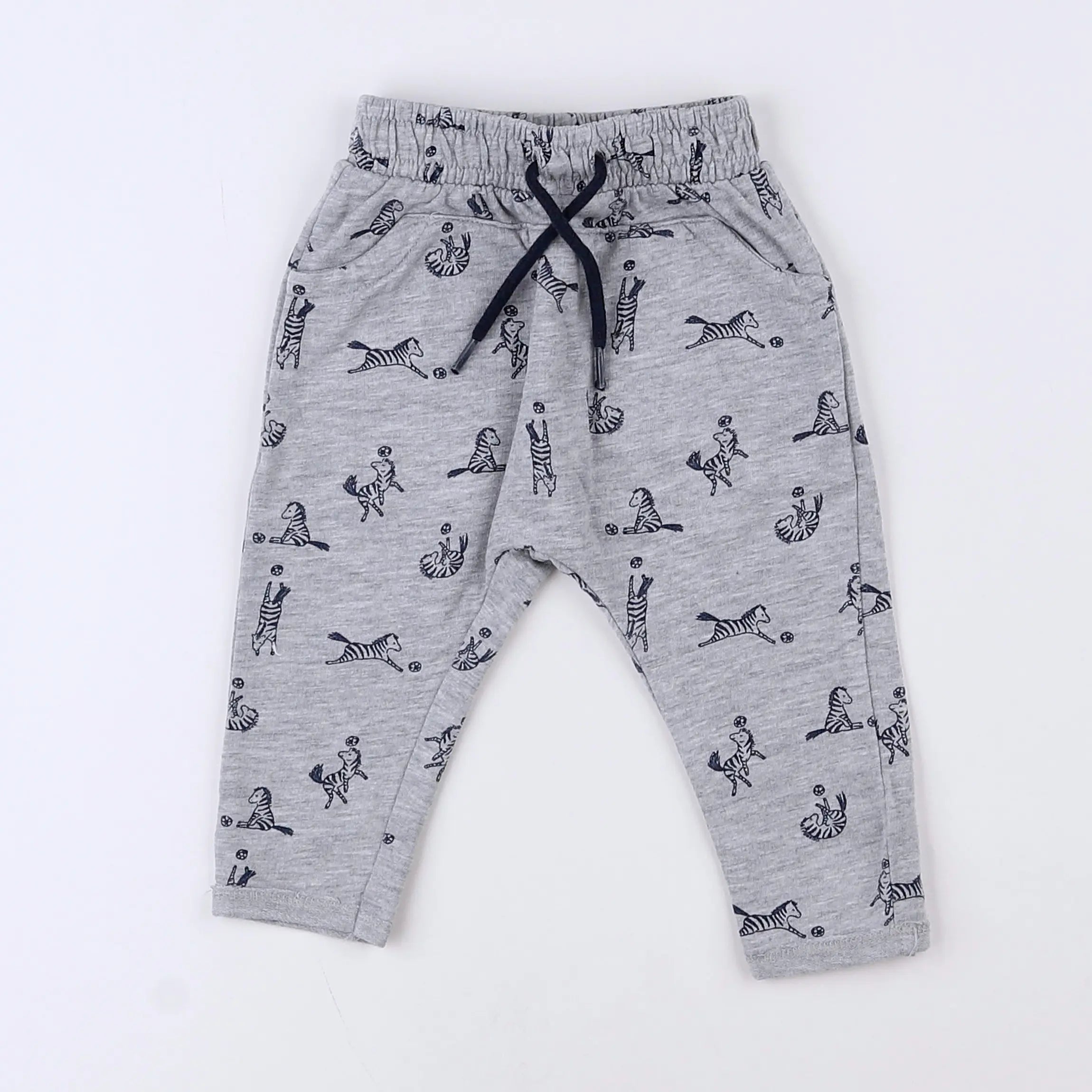 Vertbaudet - jogging gris, bleu - 3 mois