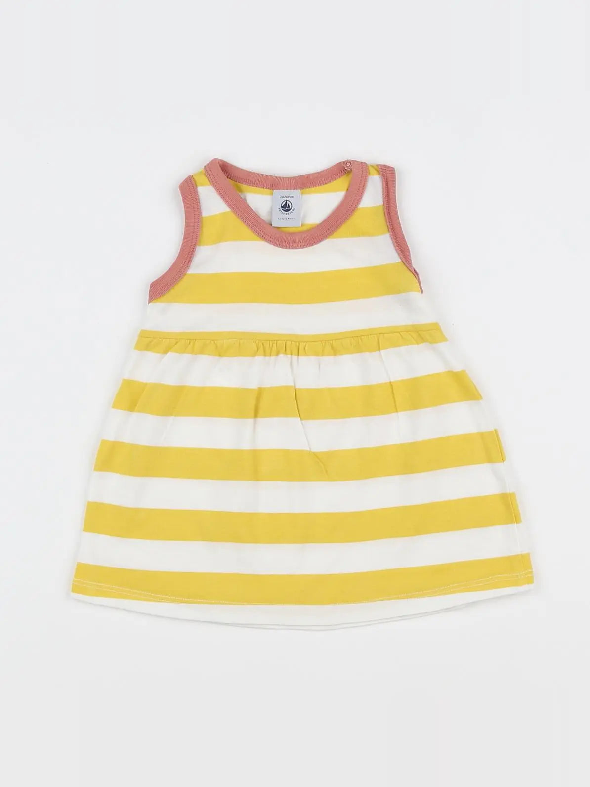 Petit Bateau - robe blanc - 3 mois