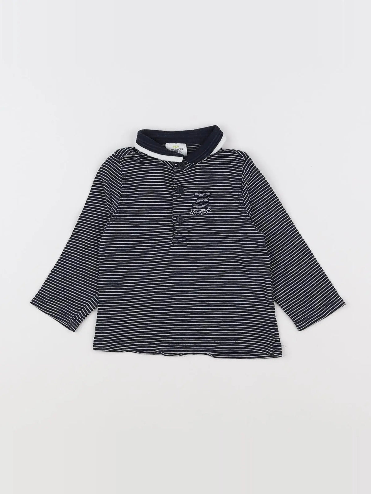 Tape à l'oeil - polo bleu, blanc - 6 mois
