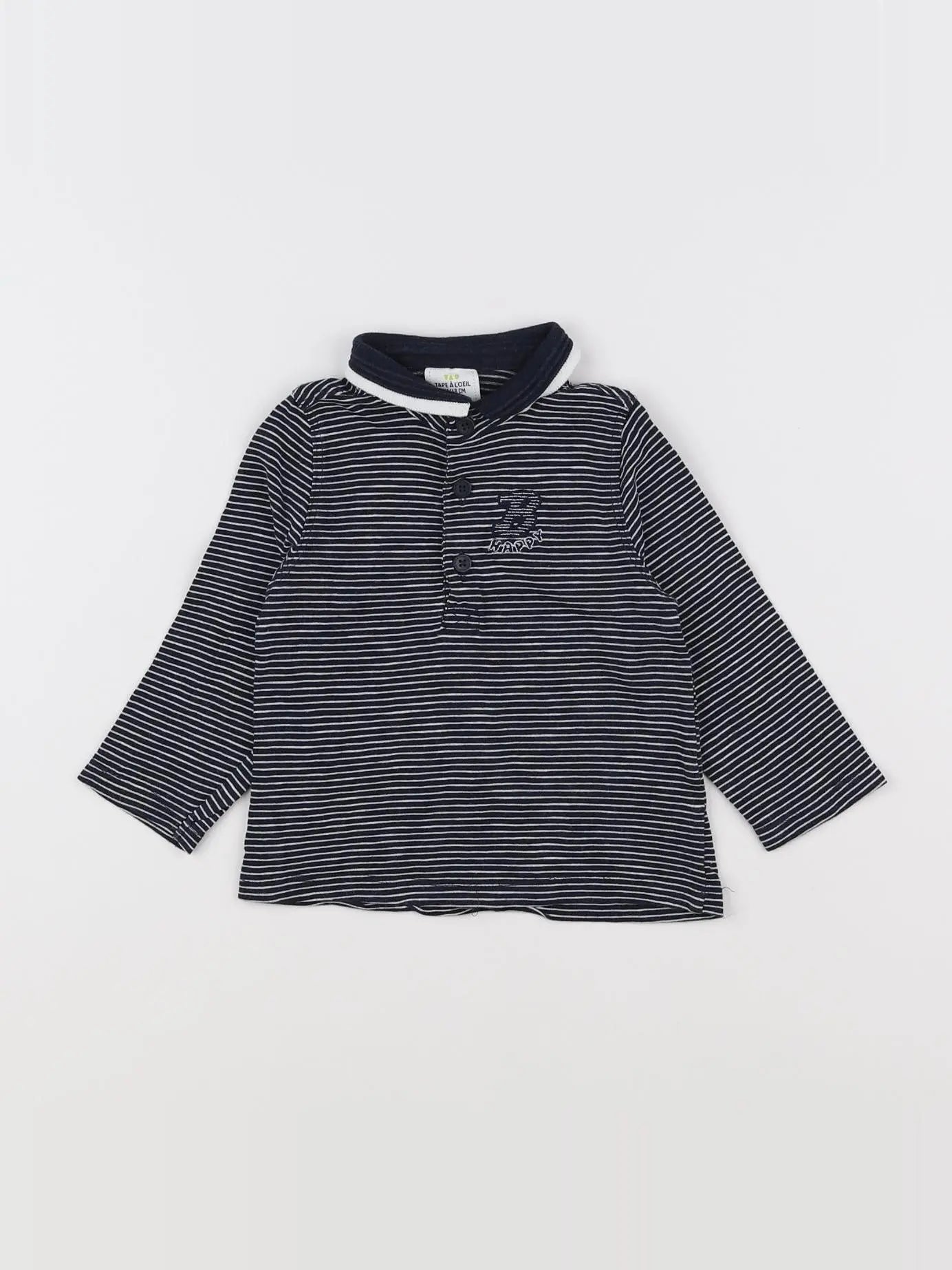 Tape à l'oeil - polo bleu, blanc - 6 mois