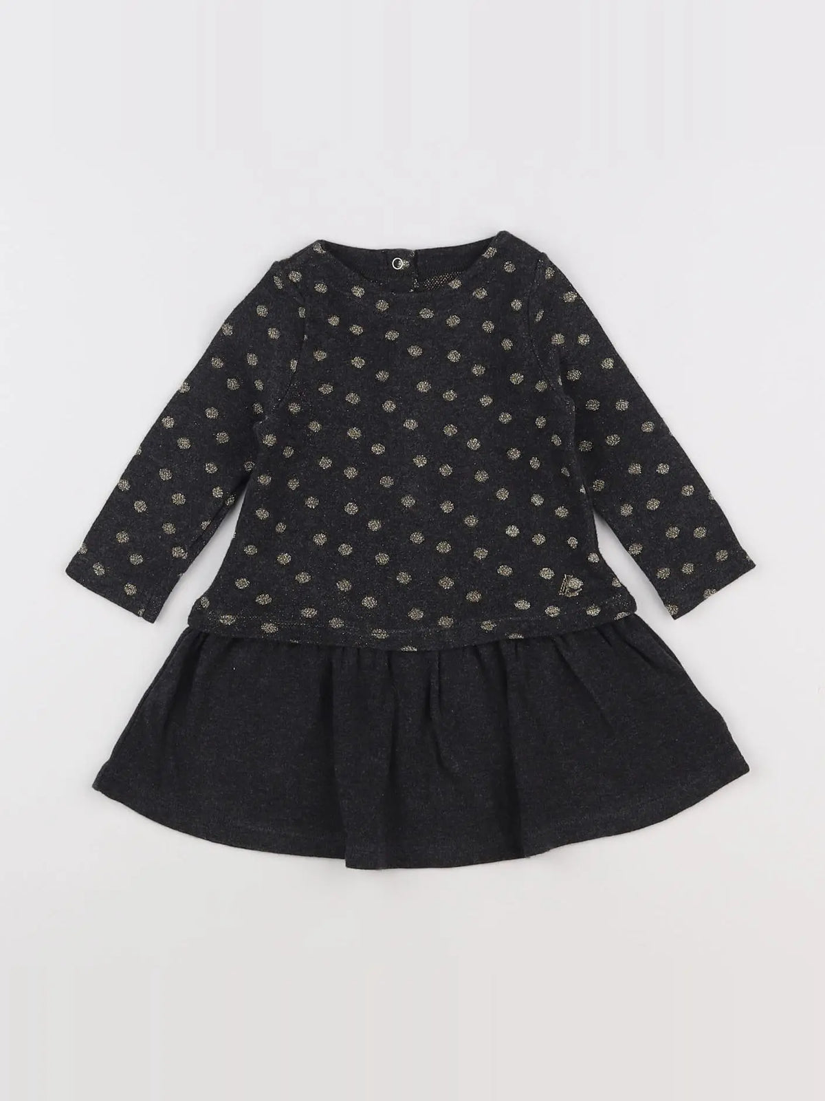 Petit Bateau - robe gris, or - 12 mois
