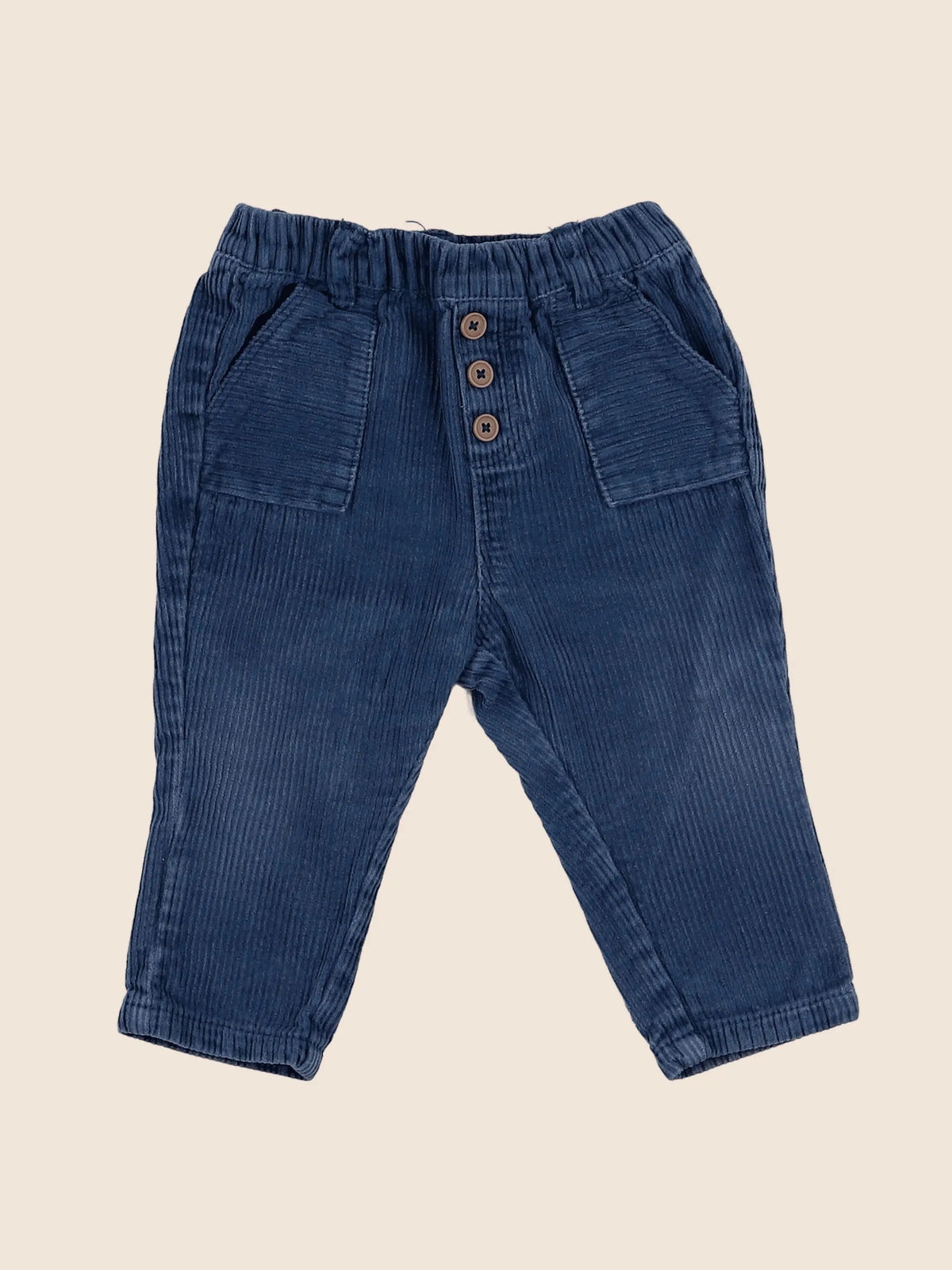 Vertbaudet - pantalon bleu - 12 mois