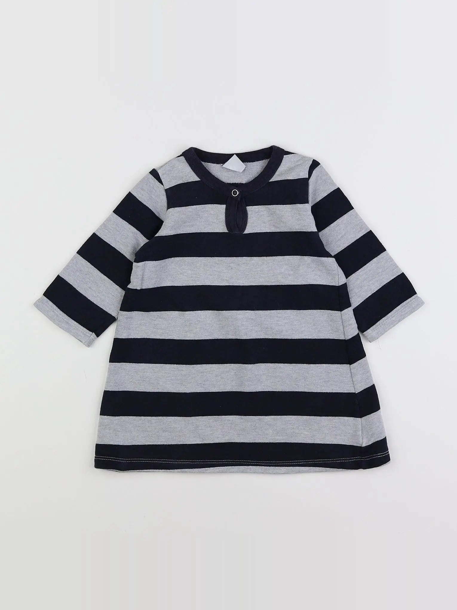 Petit Bateau - robe gris - 12 mois