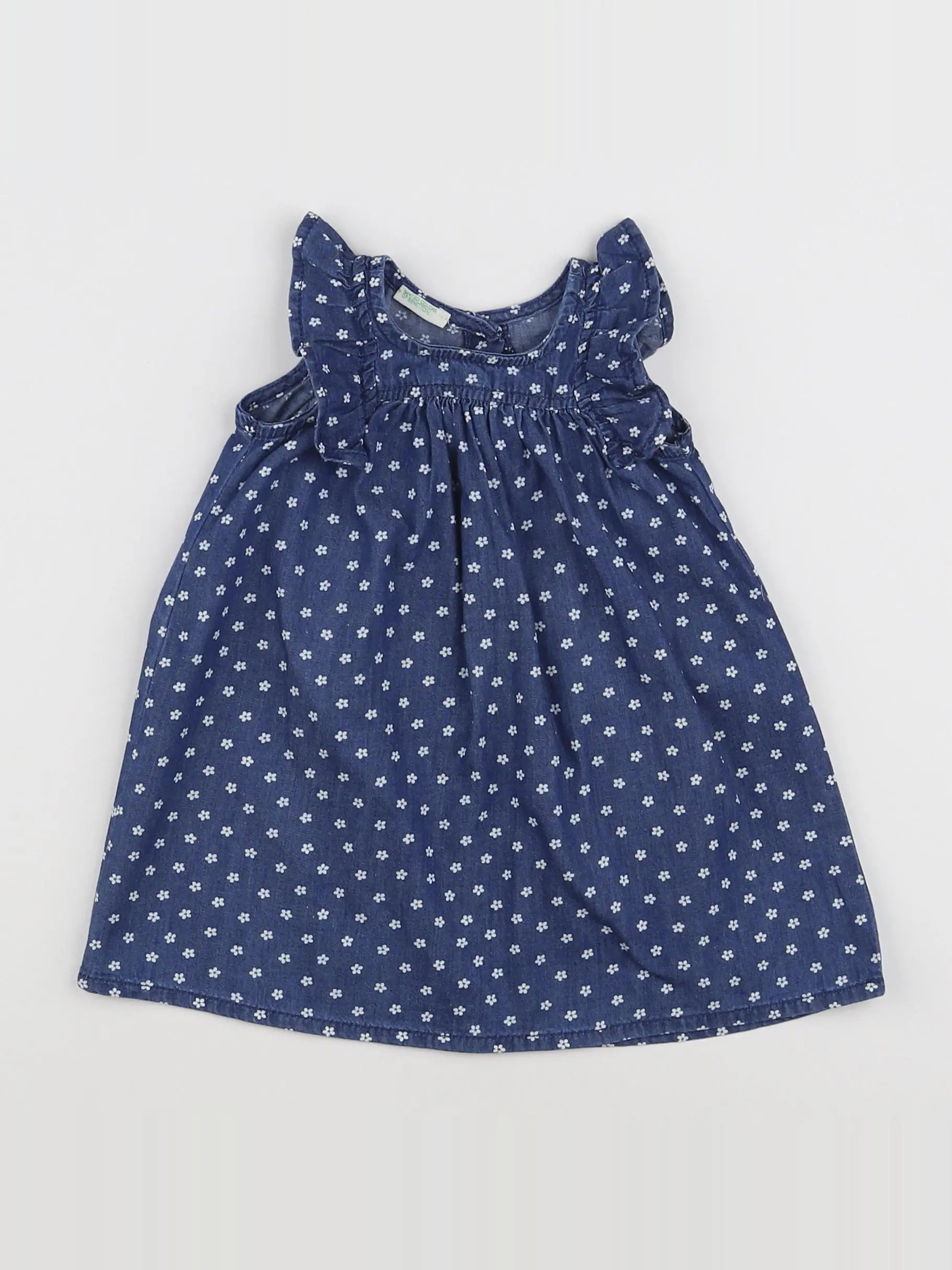 Benetton - robe bleu - 3/6 mois