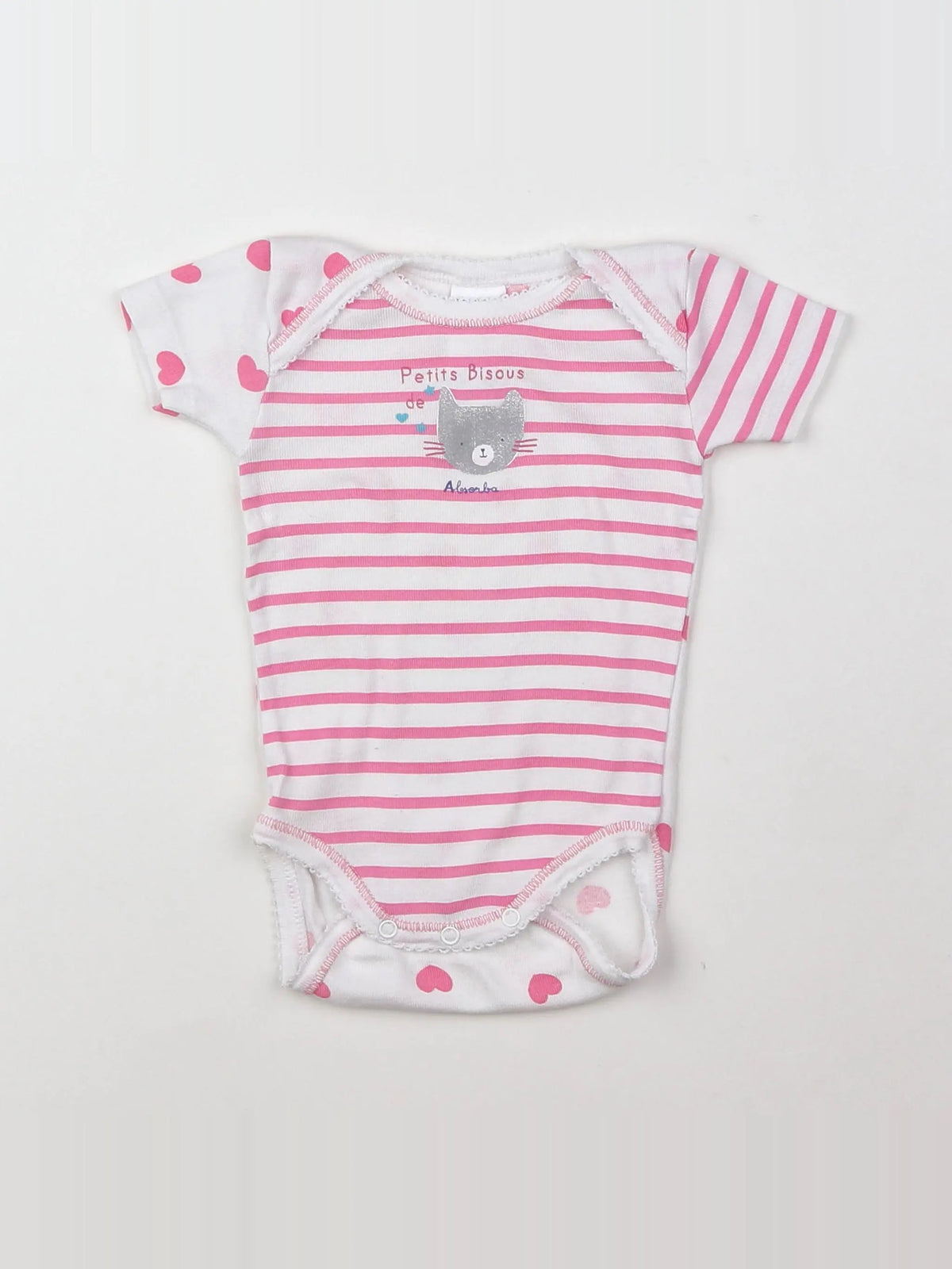 Absorba - body blanc, rose - 3 mois