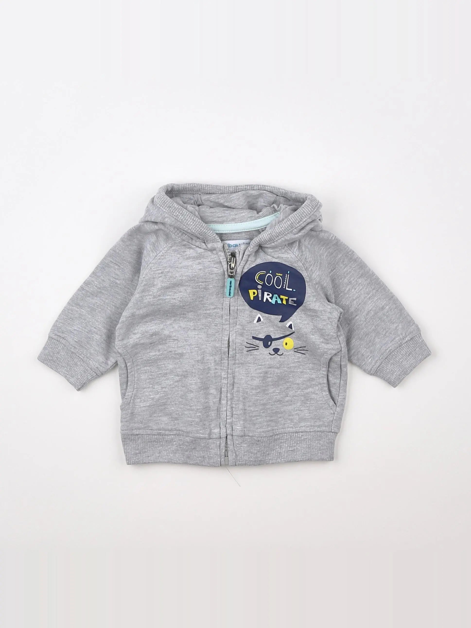 Vertbaudet - sweat gris - 3 mois