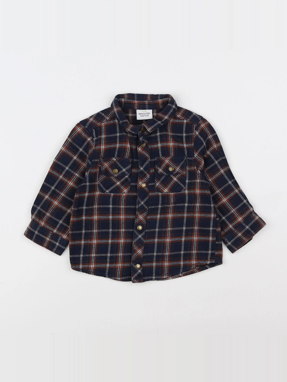 Tape à l'oeil - chemise bleu, marron - 12 mois