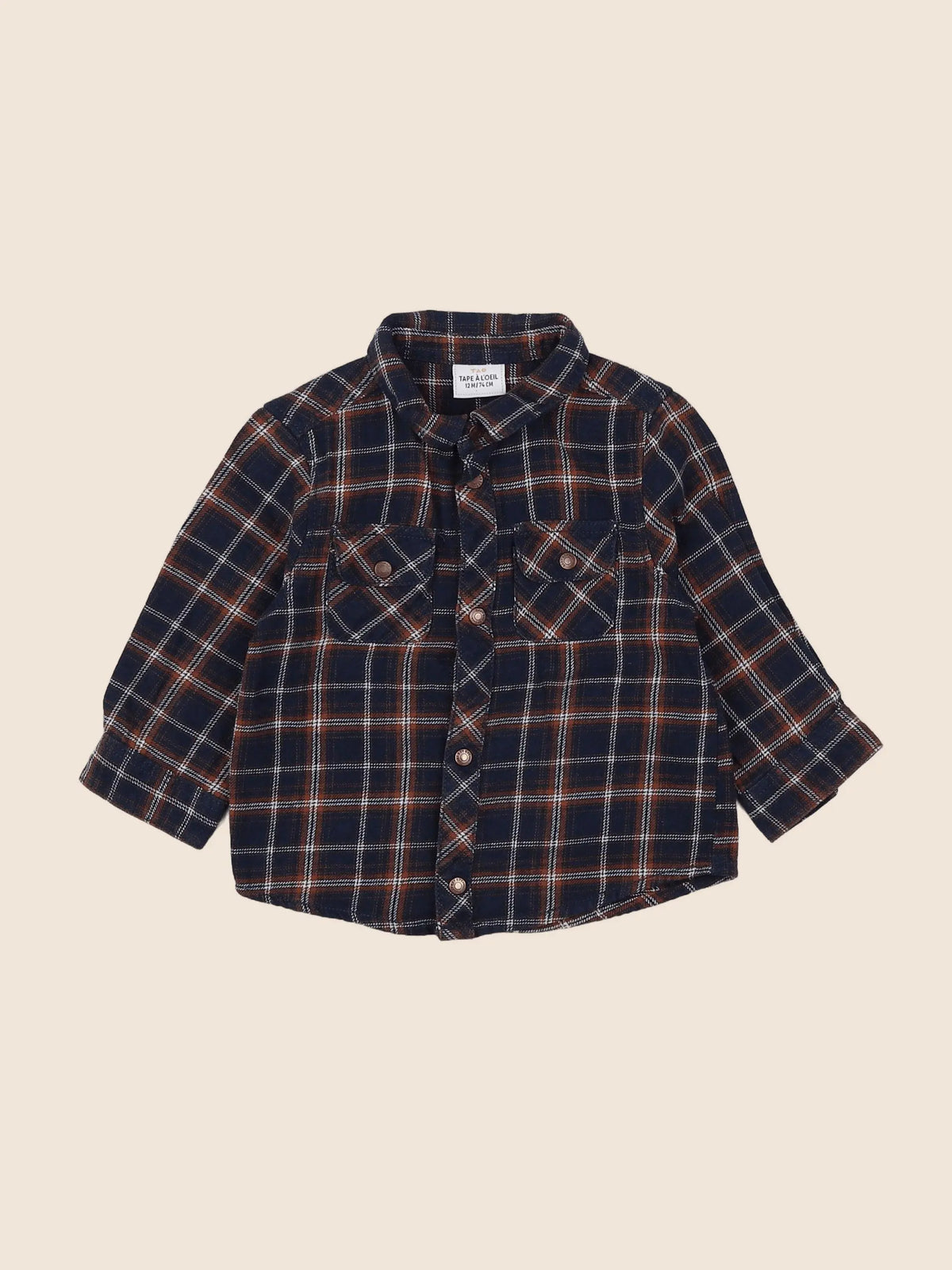 Tape à l'oeil - chemise bleu, marron - 12 mois