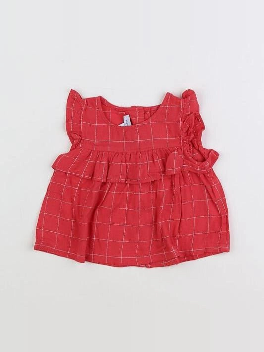 Absorba - blouse rouge, argent - 9 mois