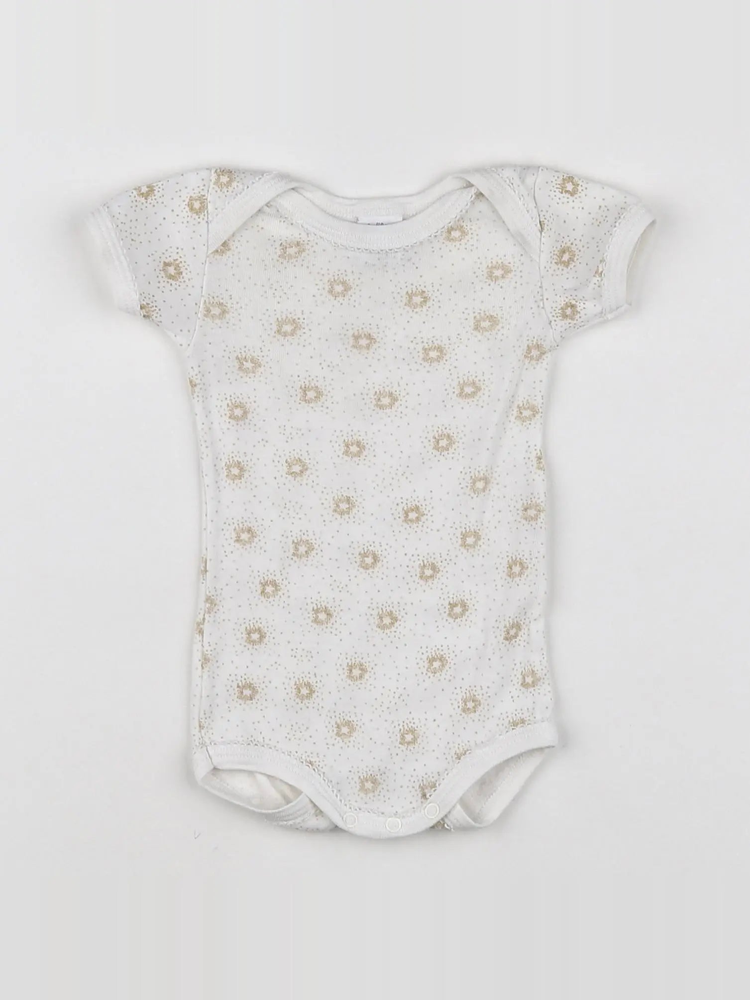 Petit Bateau - body blanc, or - 3 mois