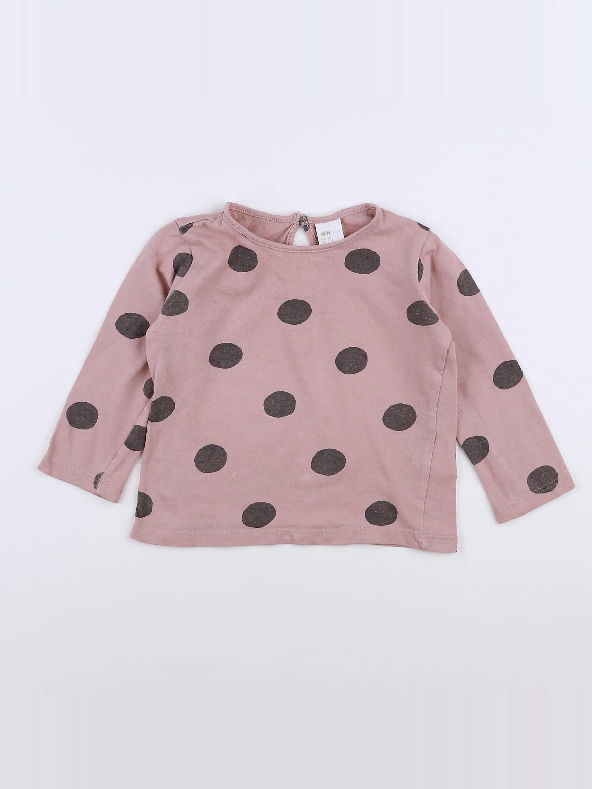 H&M - tee-shirt rose, gris - 9/12 mois