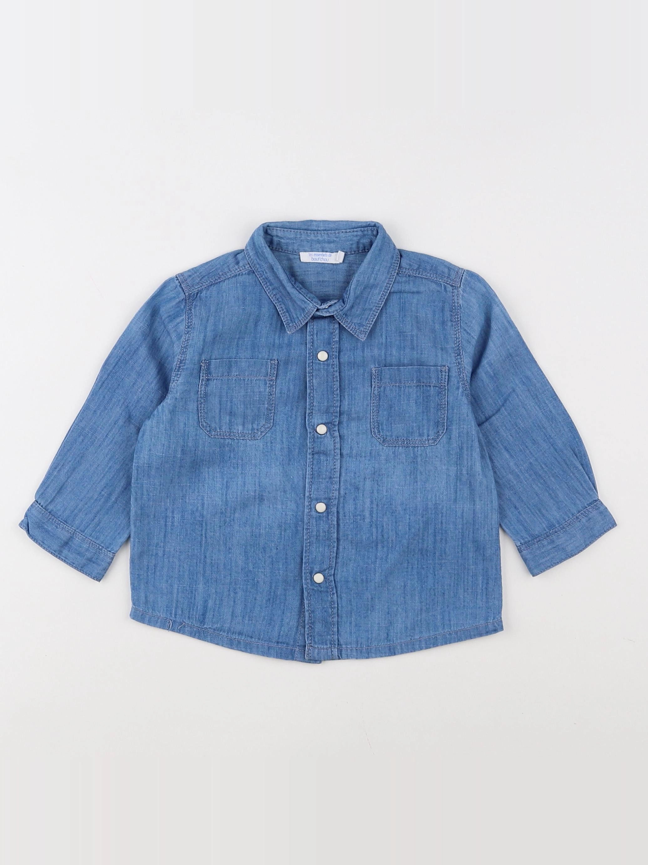 Boutchou - chemise bleu - 9 mois