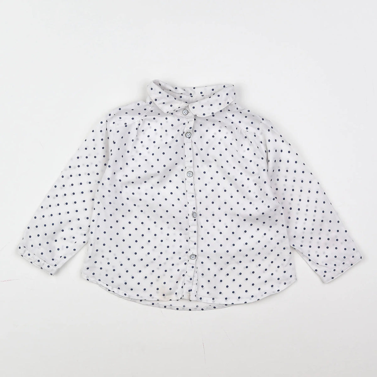 Vertbaudet - chemise blanc, bleu - 12 mois