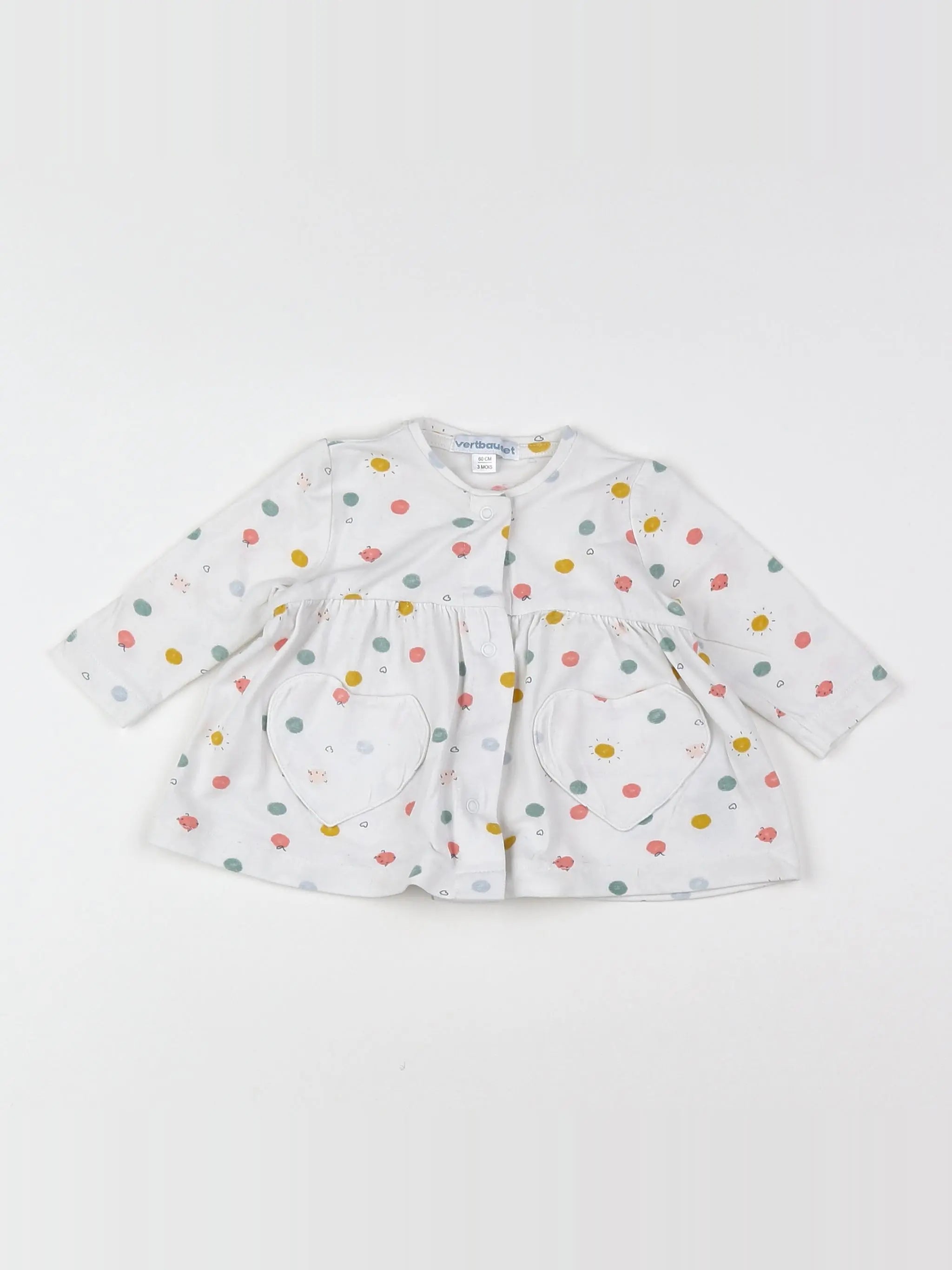 Vertbaudet - tee-shirt multicolore - 3 mois