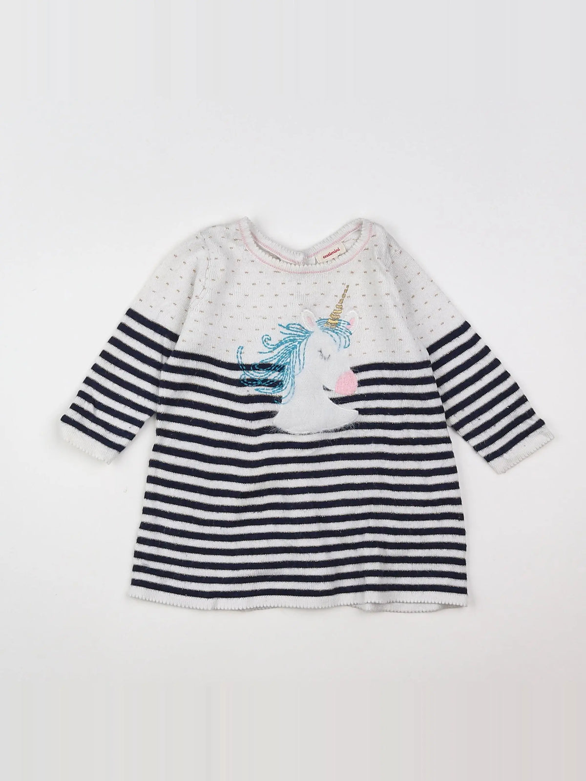 Catimini - robe beige, bleu - 3 mois