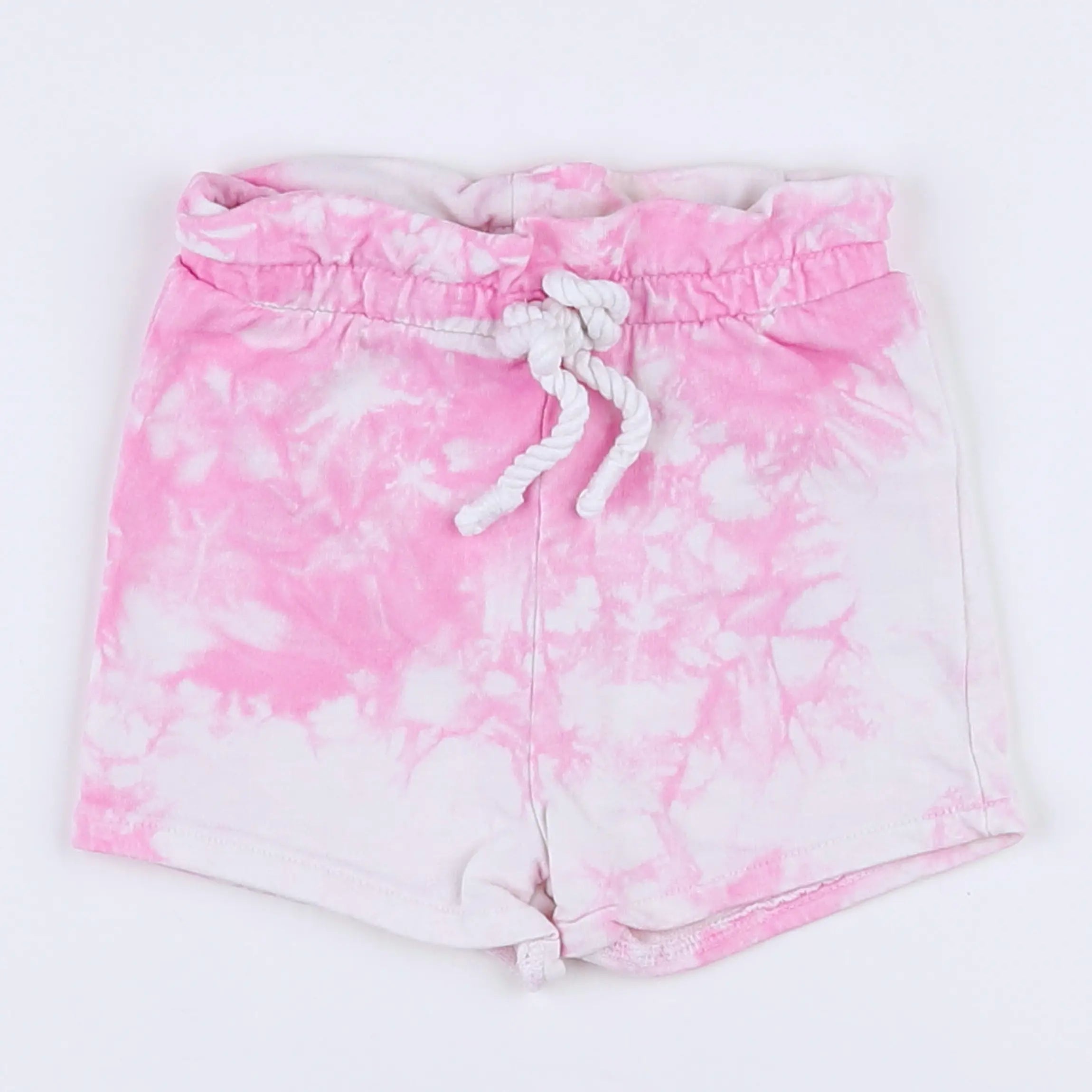 Vertbaudet - short blanc, rose - 3 mois