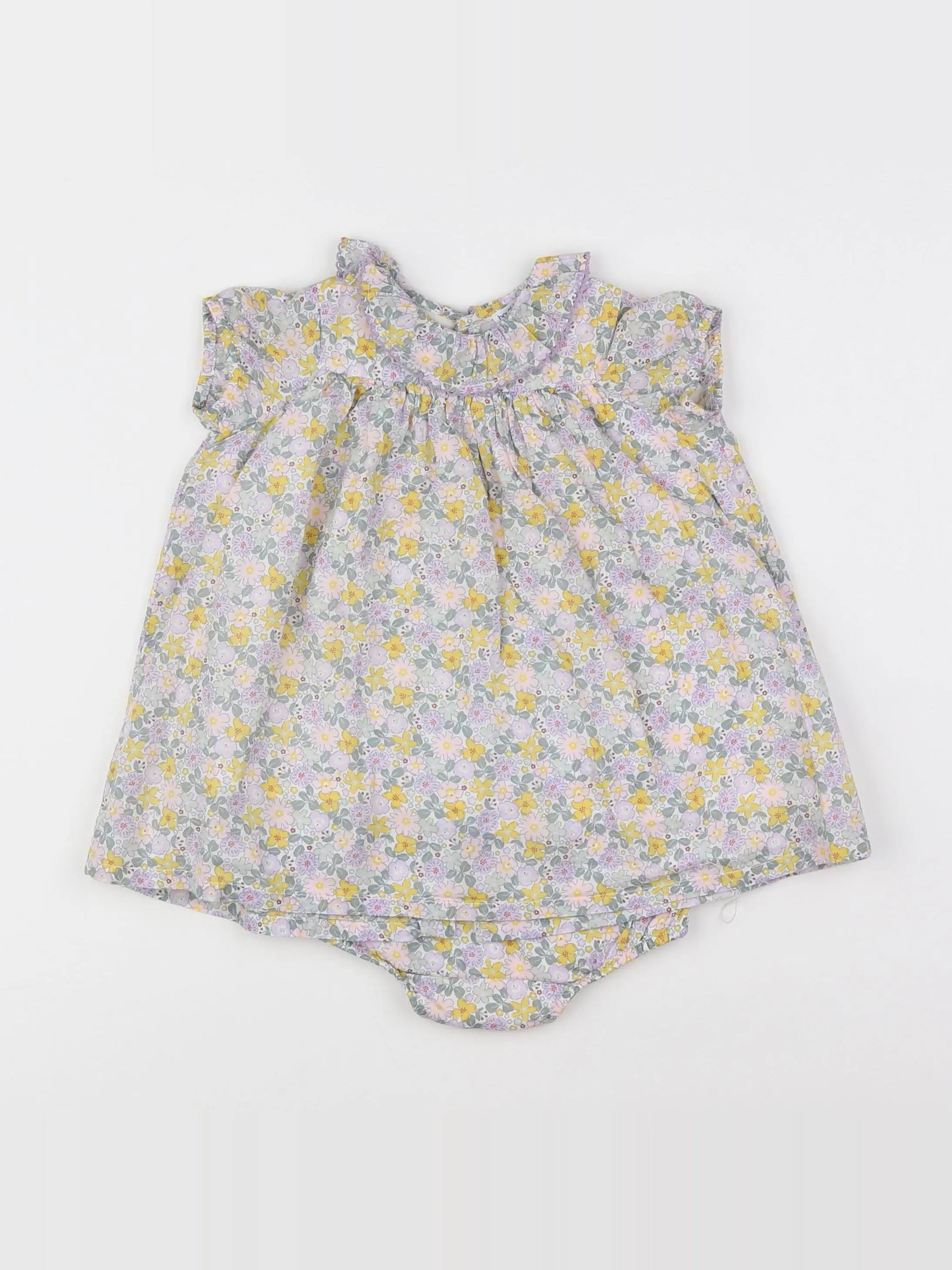 Boutchou - robe violet, vert - 6 mois