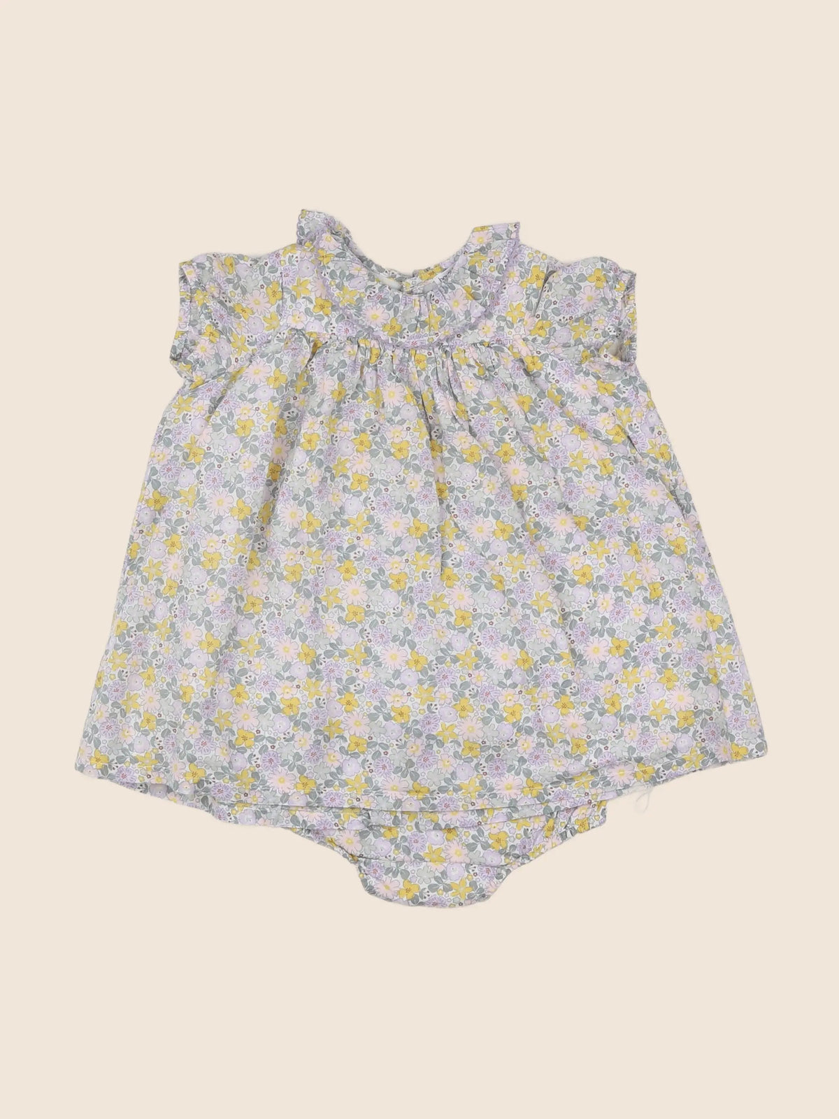 Boutchou - robe violet, vert - 6 mois