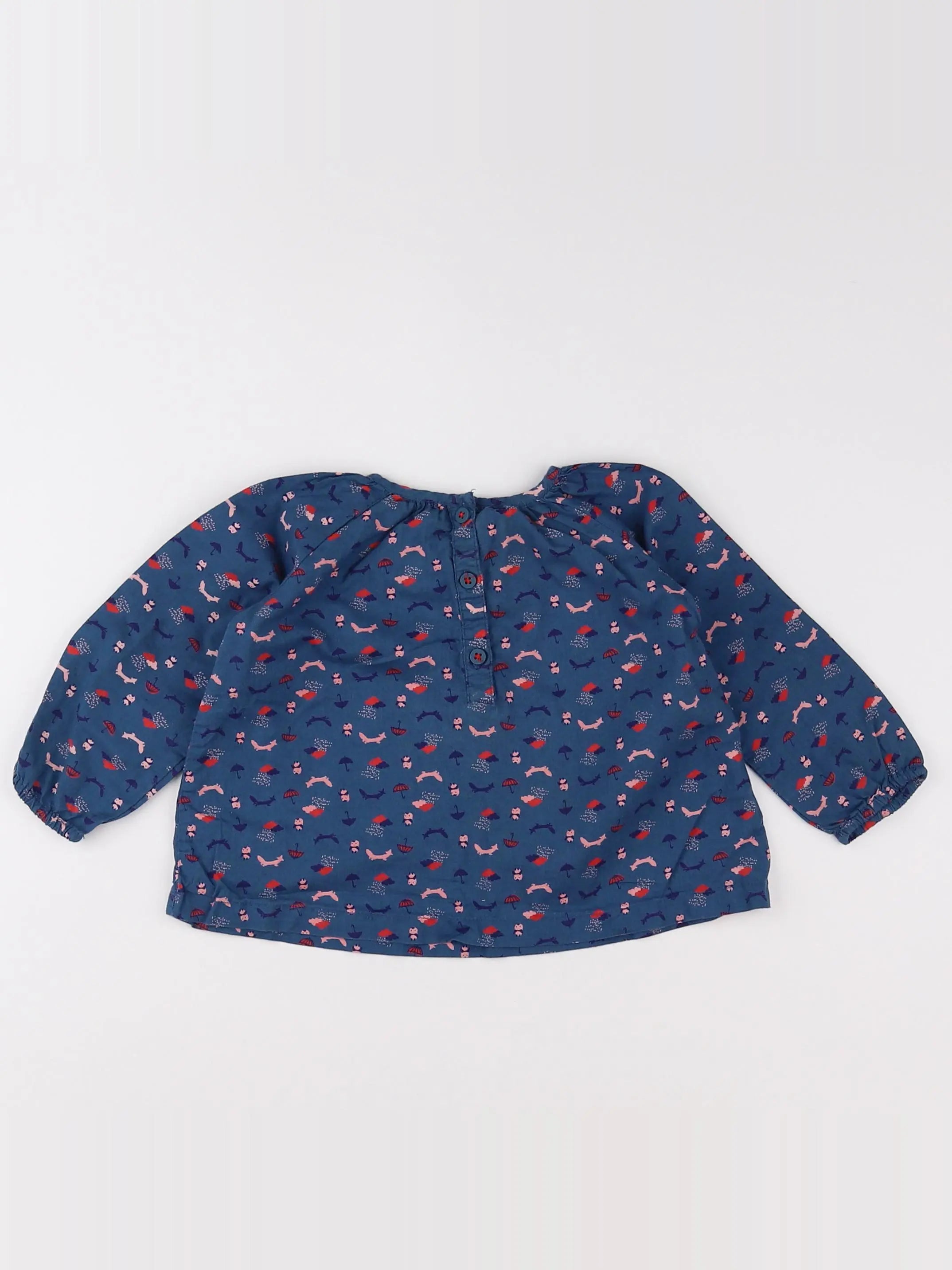Boutchou - blouse bleu - 9 mois