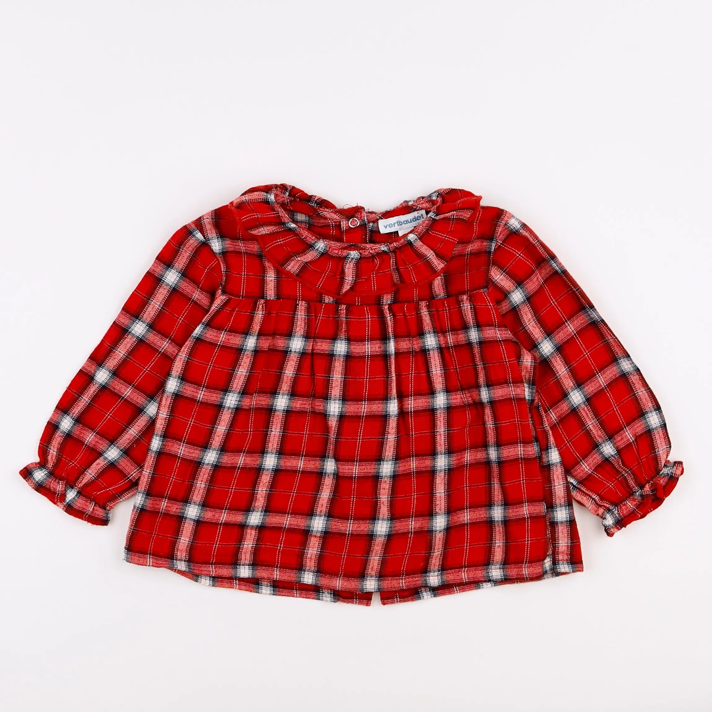 Vertbaudet - blouse rouge, or - 12 mois