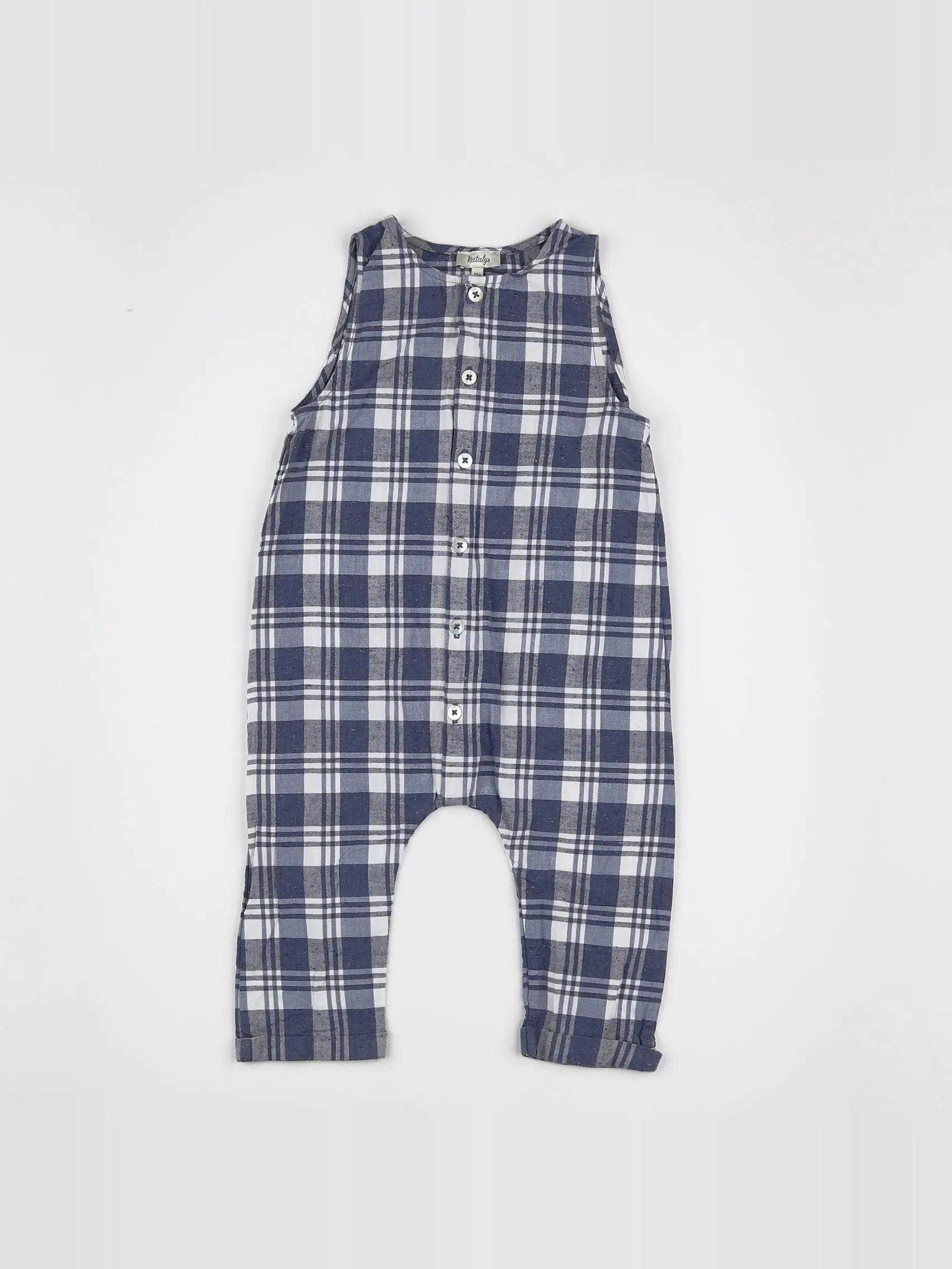 Natalys - combinaison blanc, bleu - 12 mois