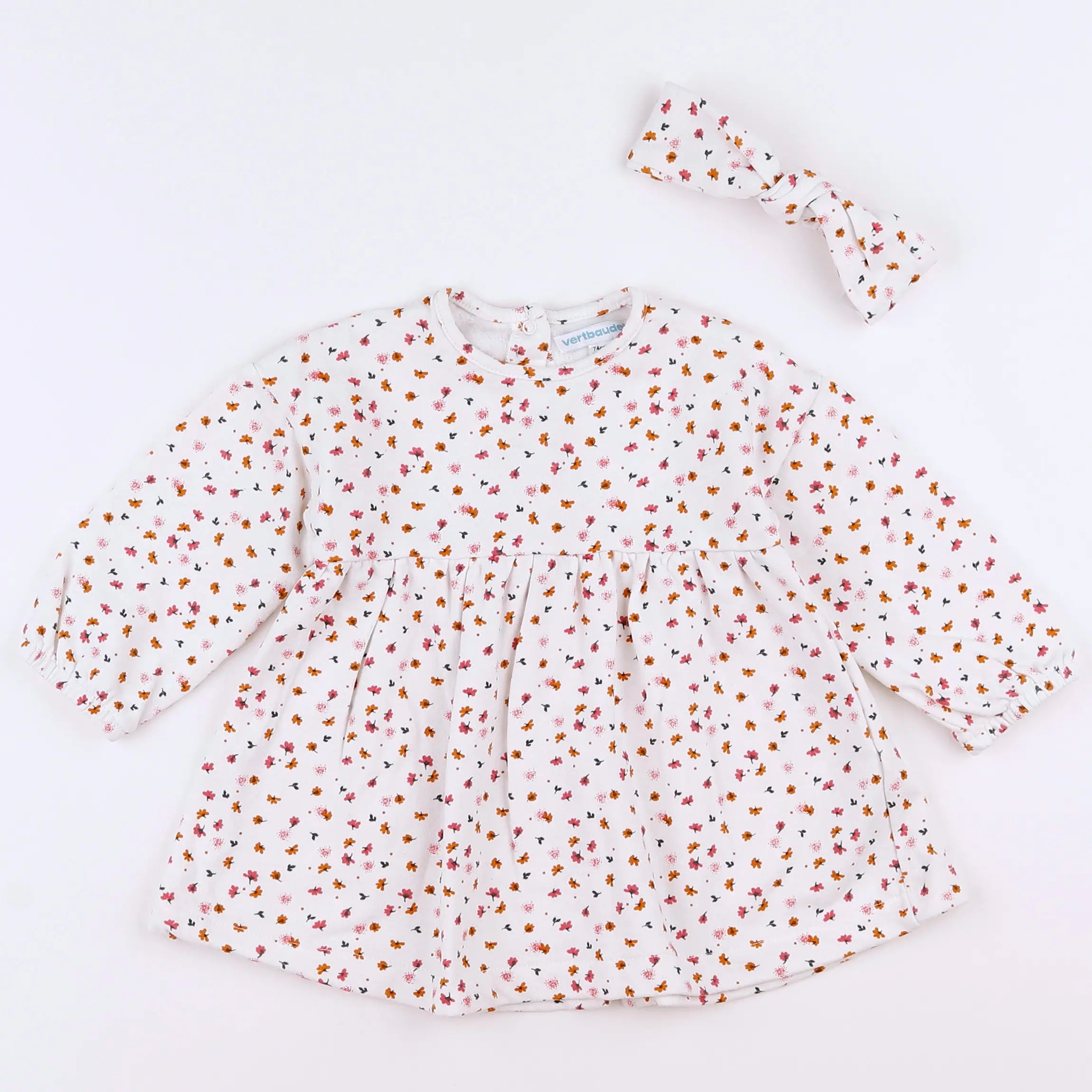 Vertbaudet - robe beige - 12 mois