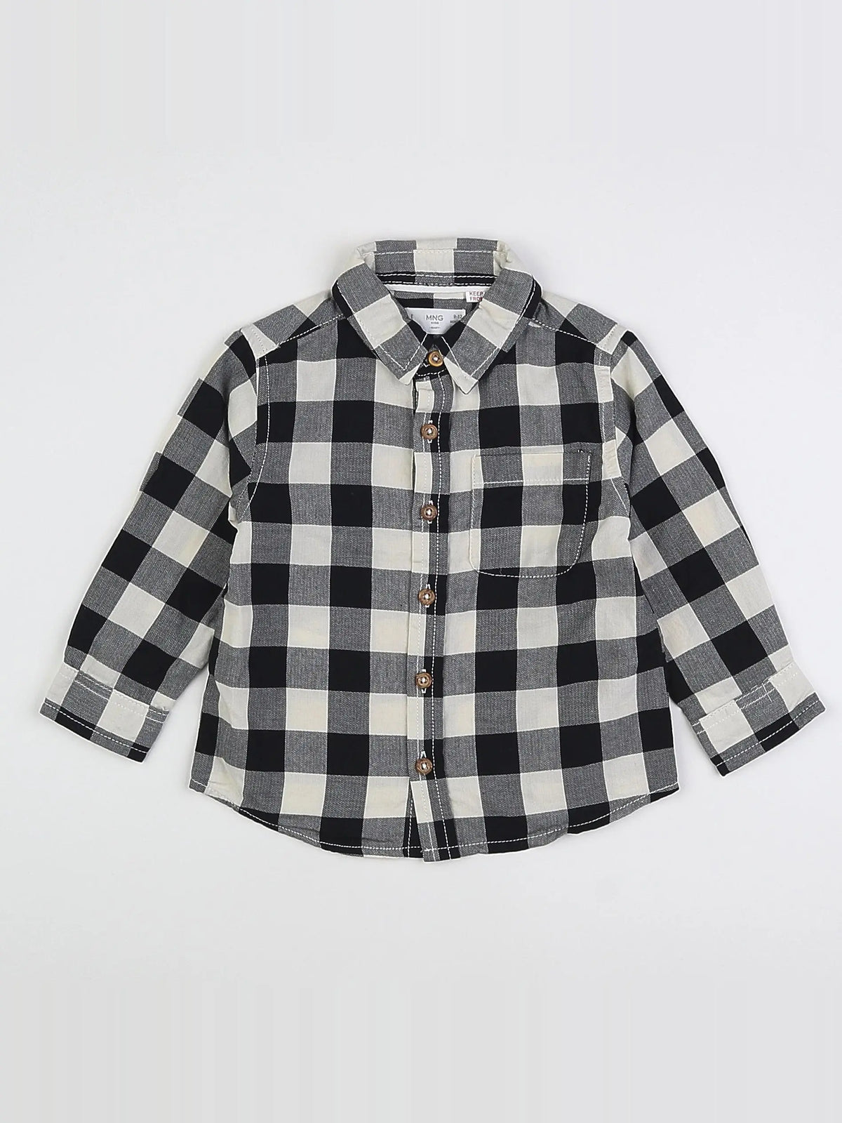 Mango - chemise blanc, noir - 9/12 mois