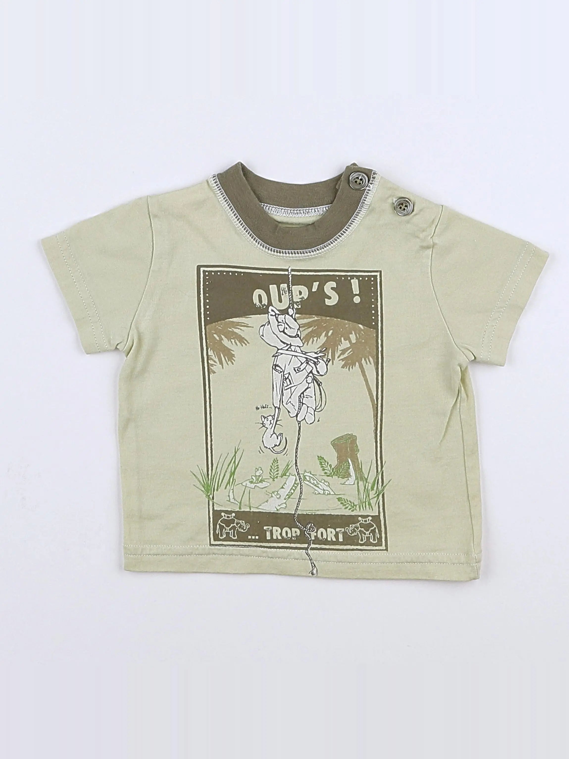 Petit Bateau - tee-shirt vert - 3 mois