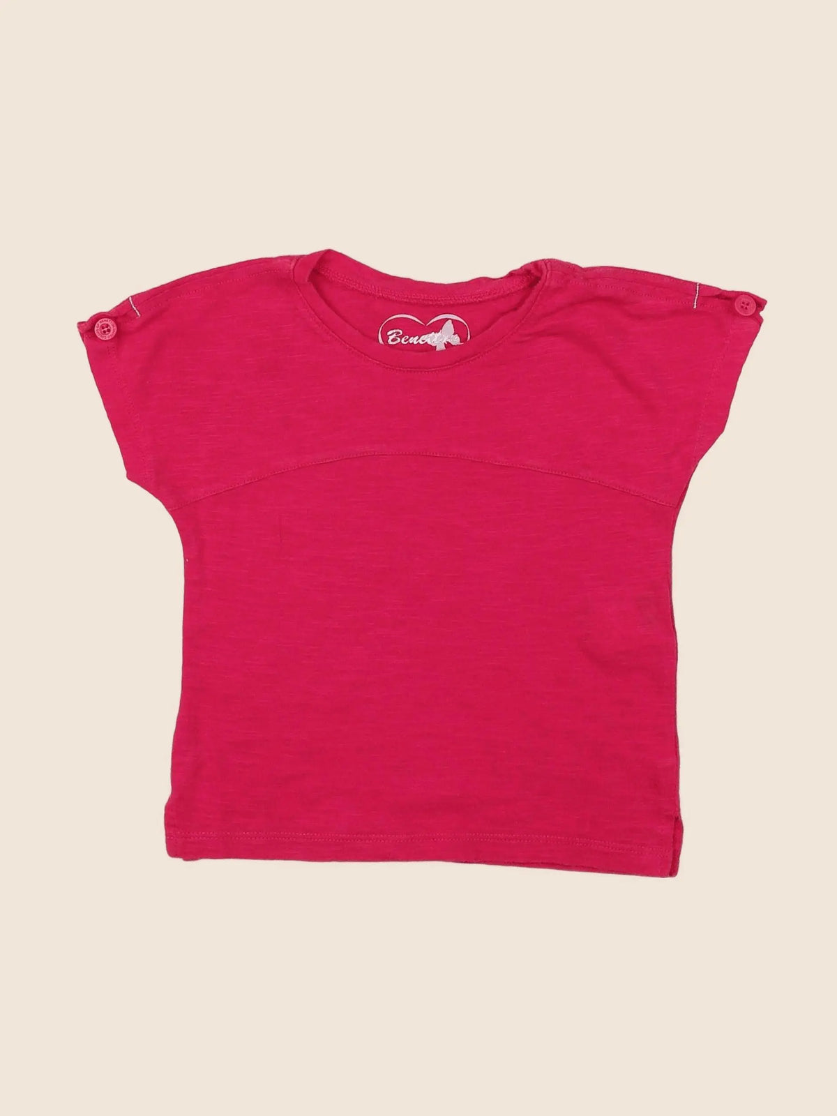 Benetton - tee-shirt rose - 18 mois