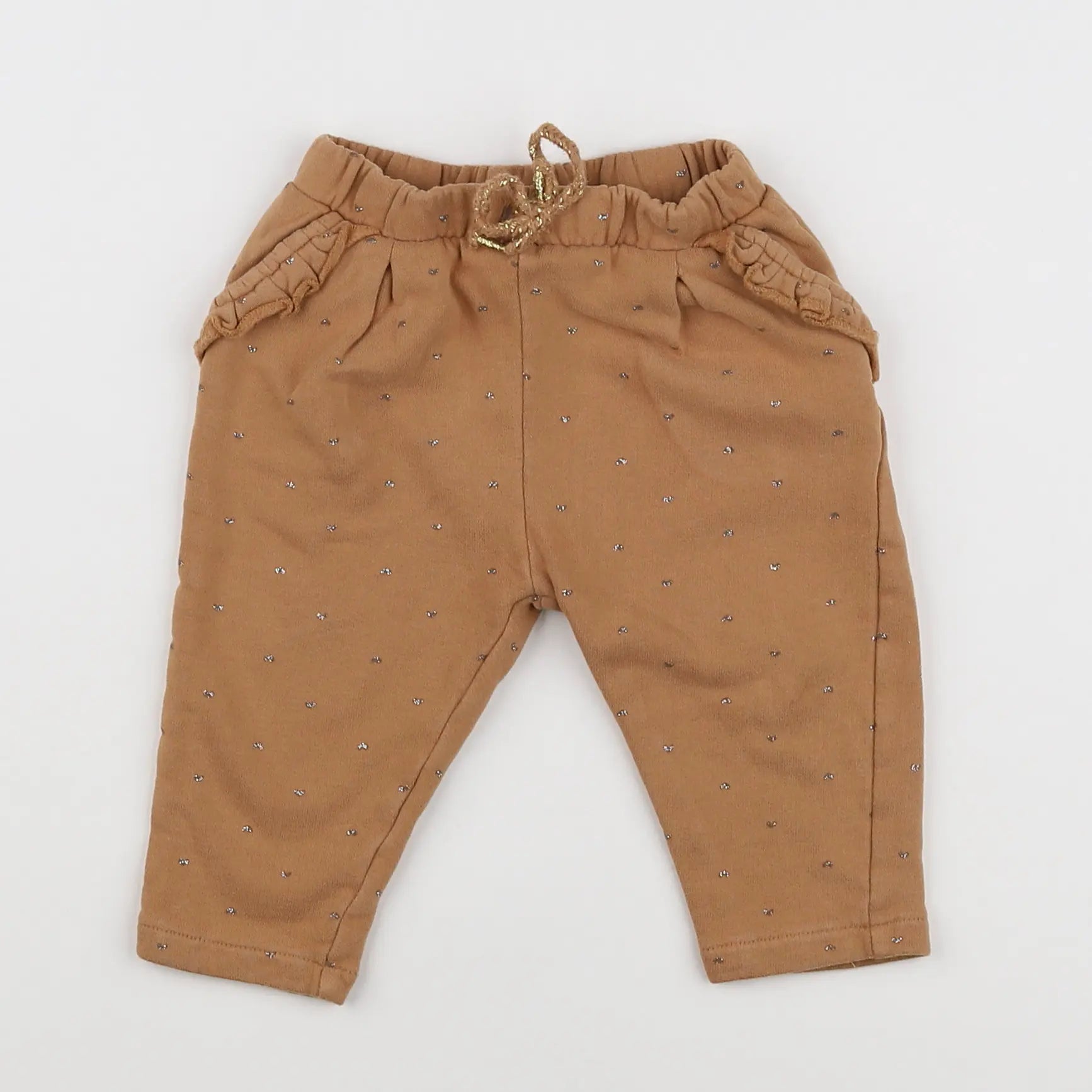 Vertbaudet - pantalon marron, or - 12 mois