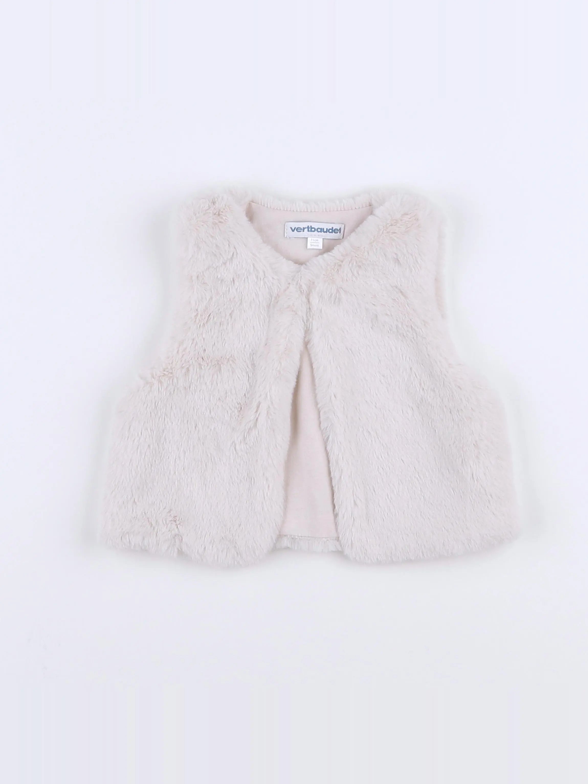 Vertbaudet - gilet beige - 9 mois
