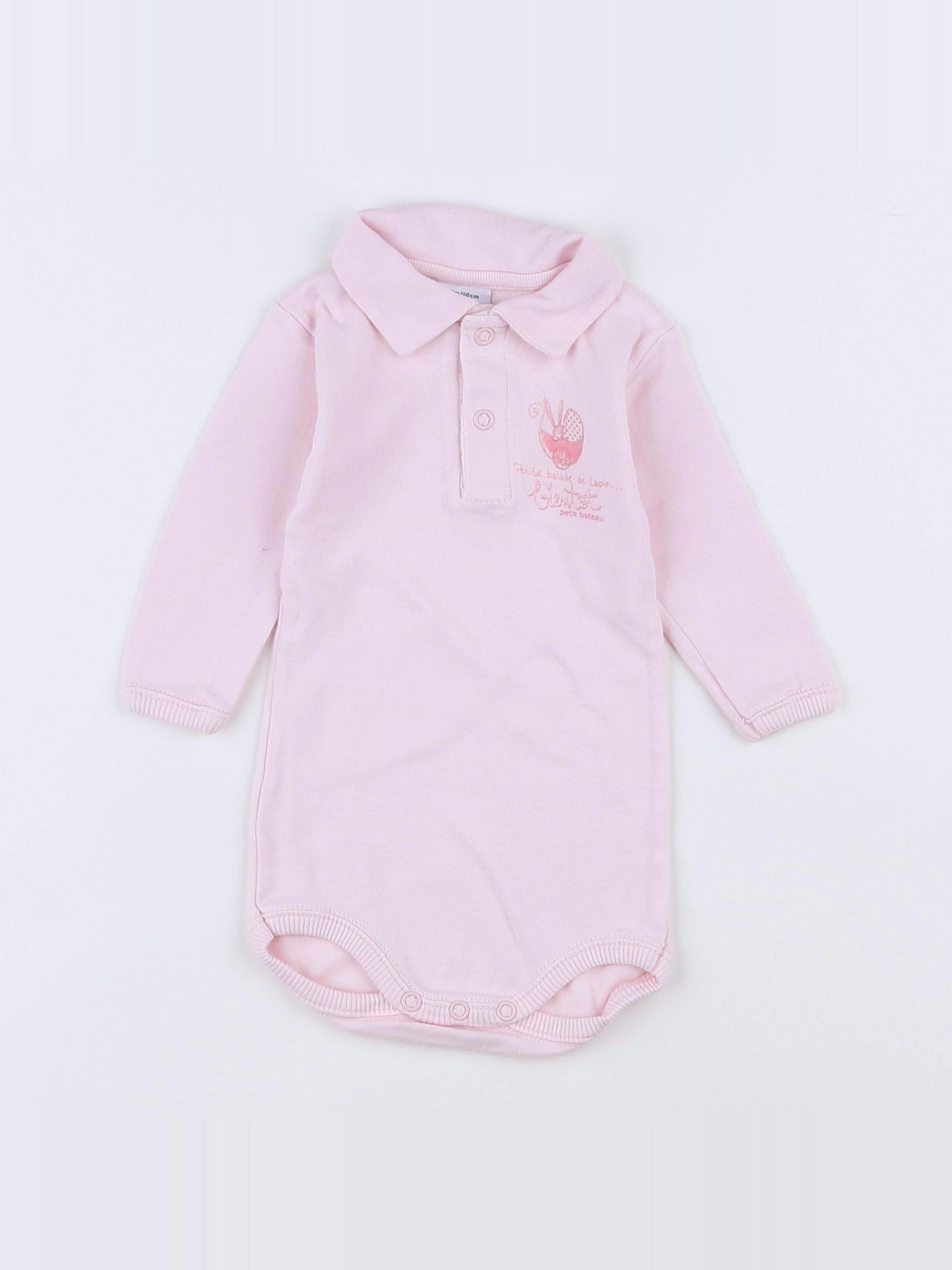 Petit Bateau - body rose - 3 mois