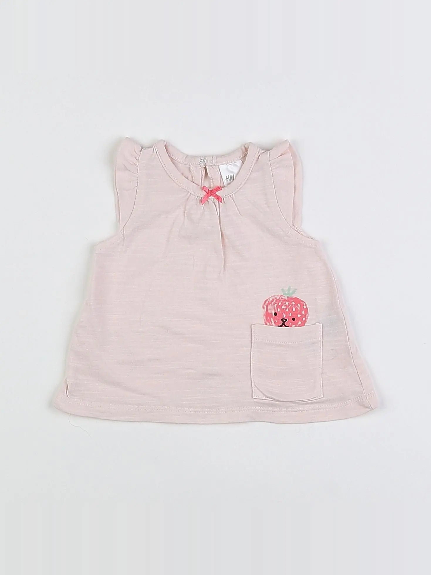 H&M - tee-shirt rose - 0/1 mois