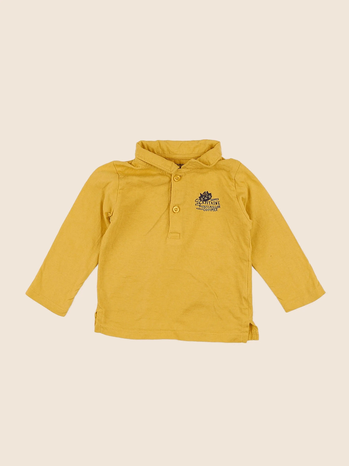 Vertbaudet - polo imprimé au dos jaune - 9 mois