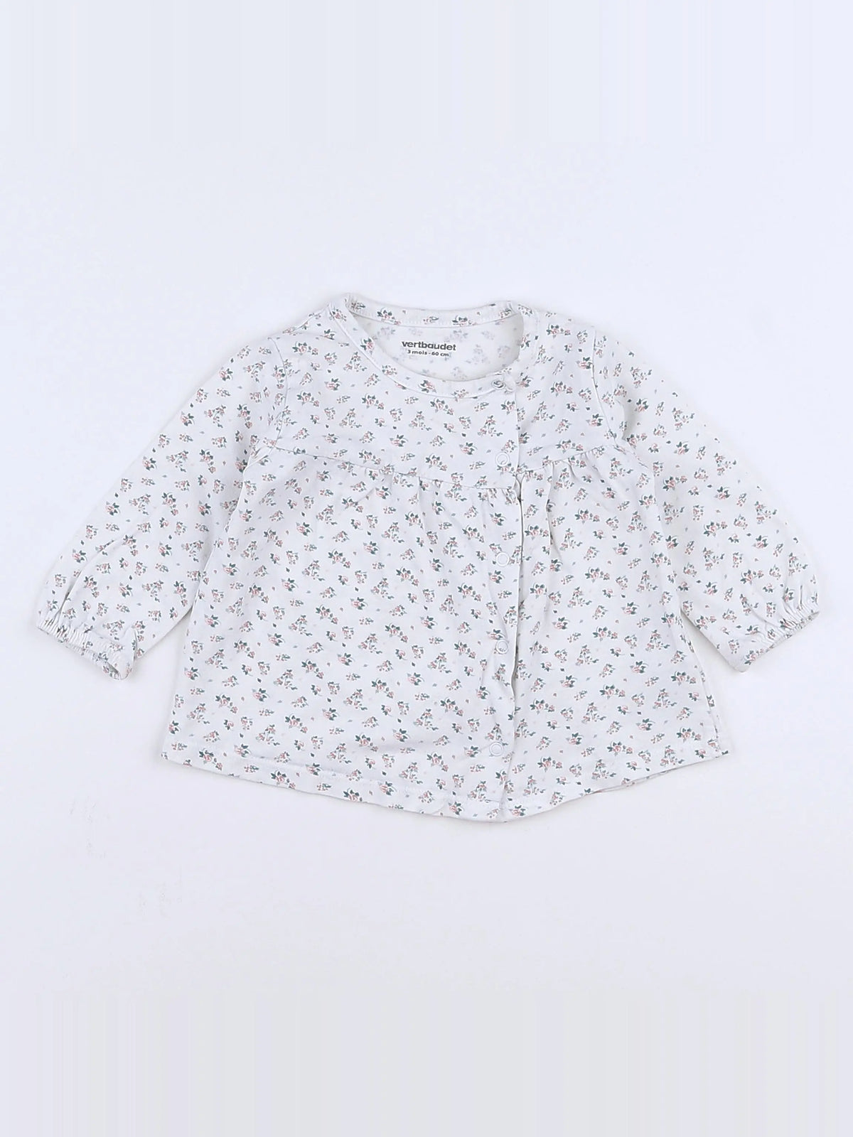 Vertbaudet - tee-shirt blanc, multicolore - 3 mois