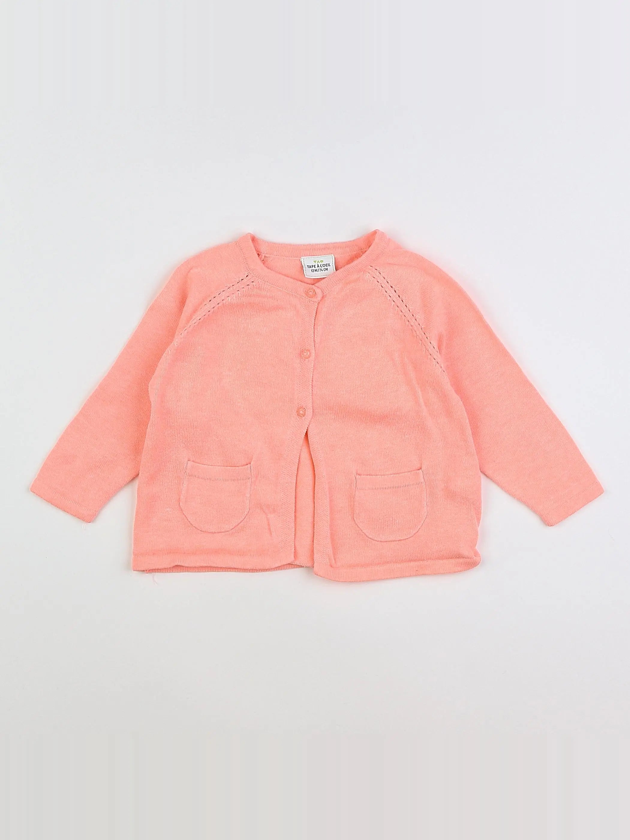 Tape à l'oeil - gilet rose fluo - 12 mois