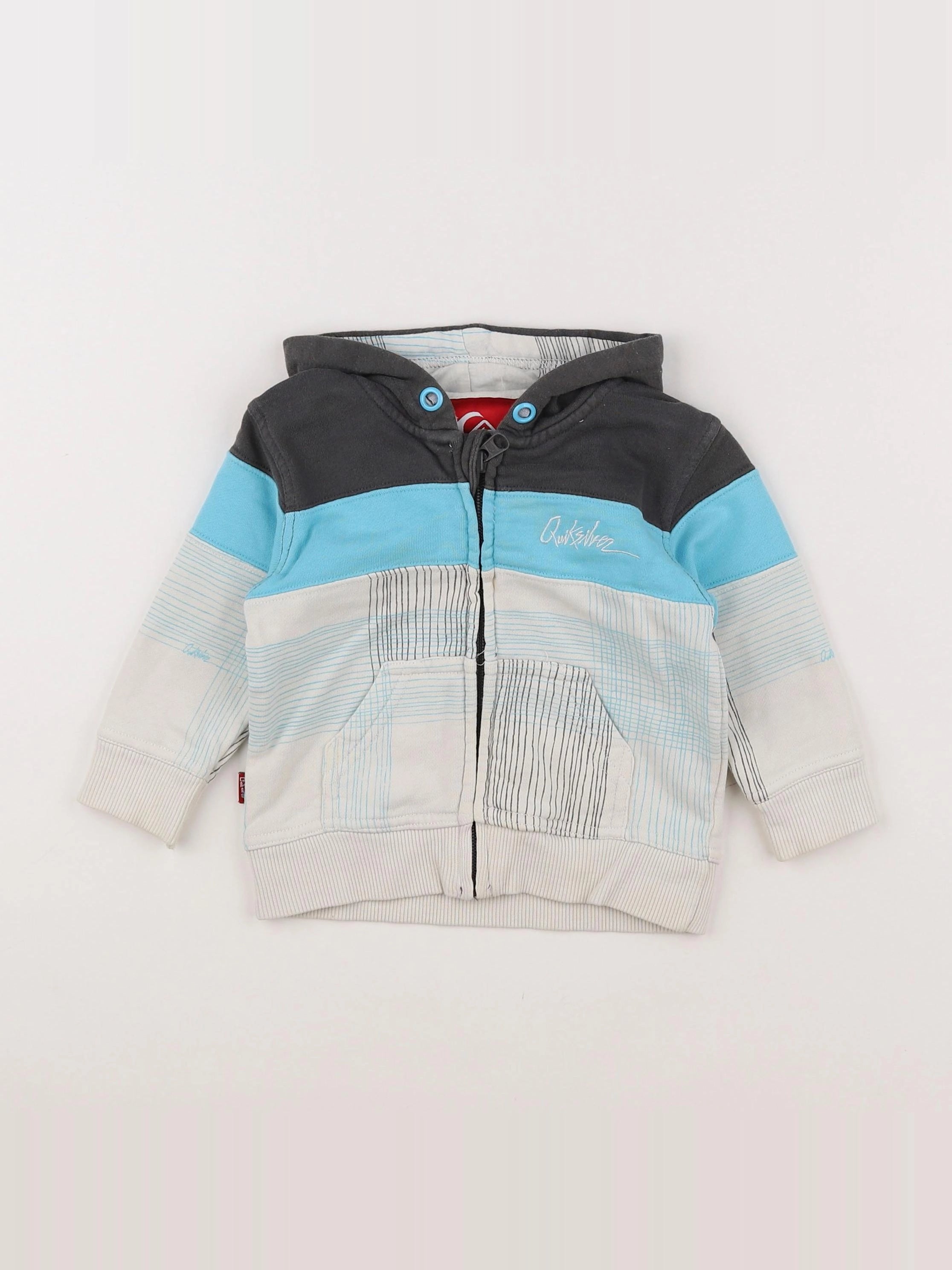 Quicksilver - sweat bleu, gris - 12 mois