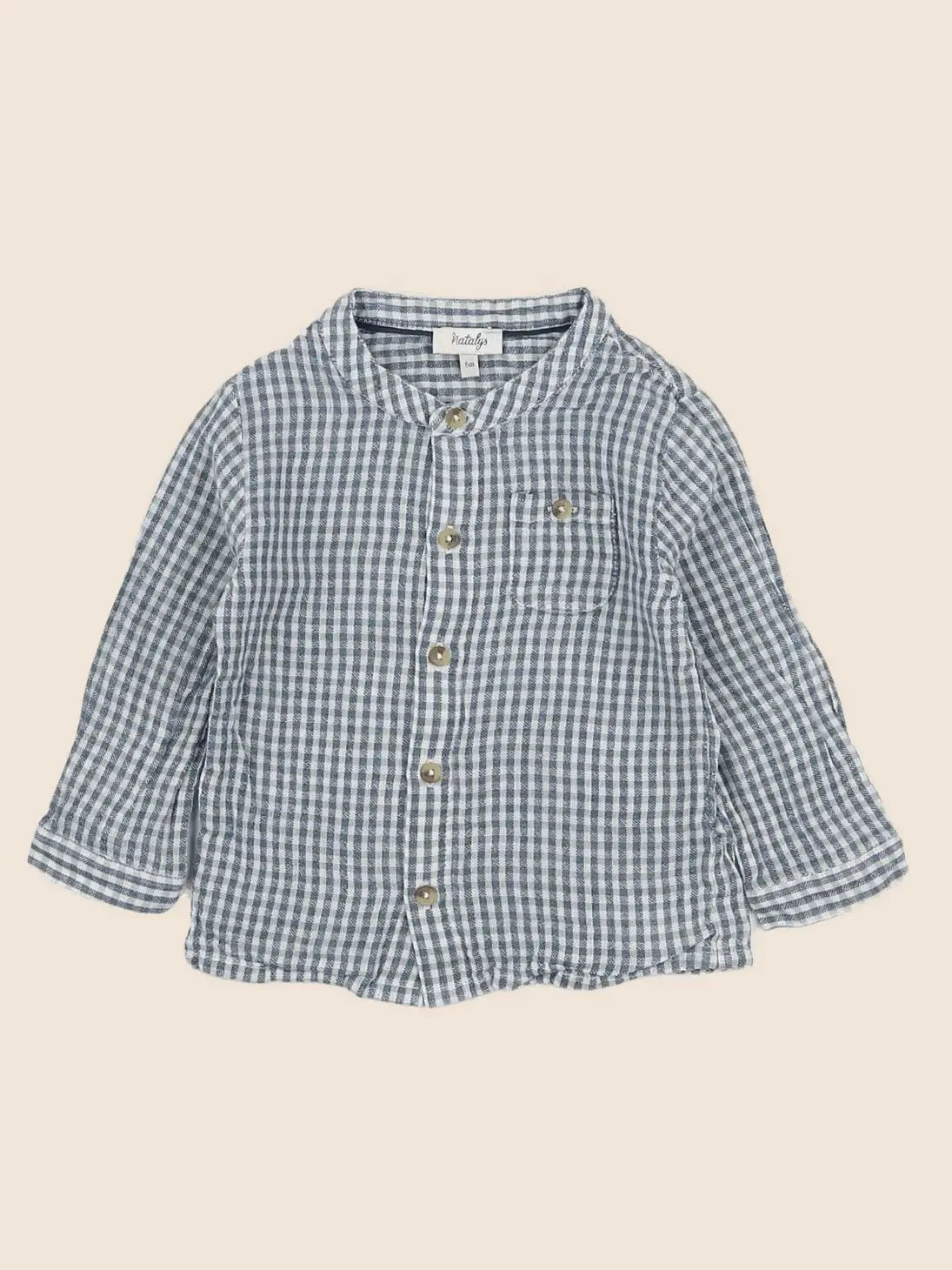 Natalys - chemise bleu, vert - 6 mois