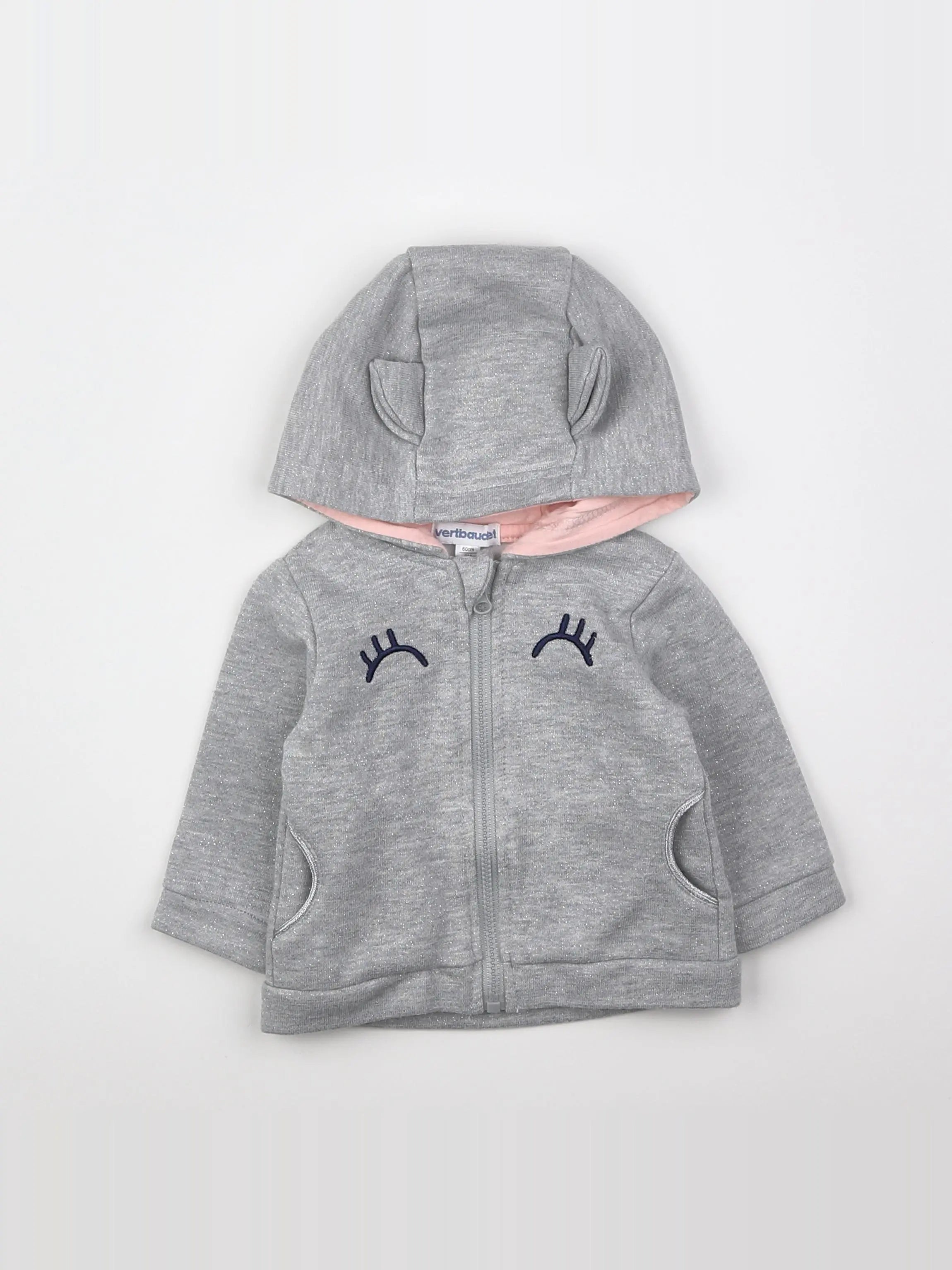 Vertbaudet - sweat gris - 3 mois