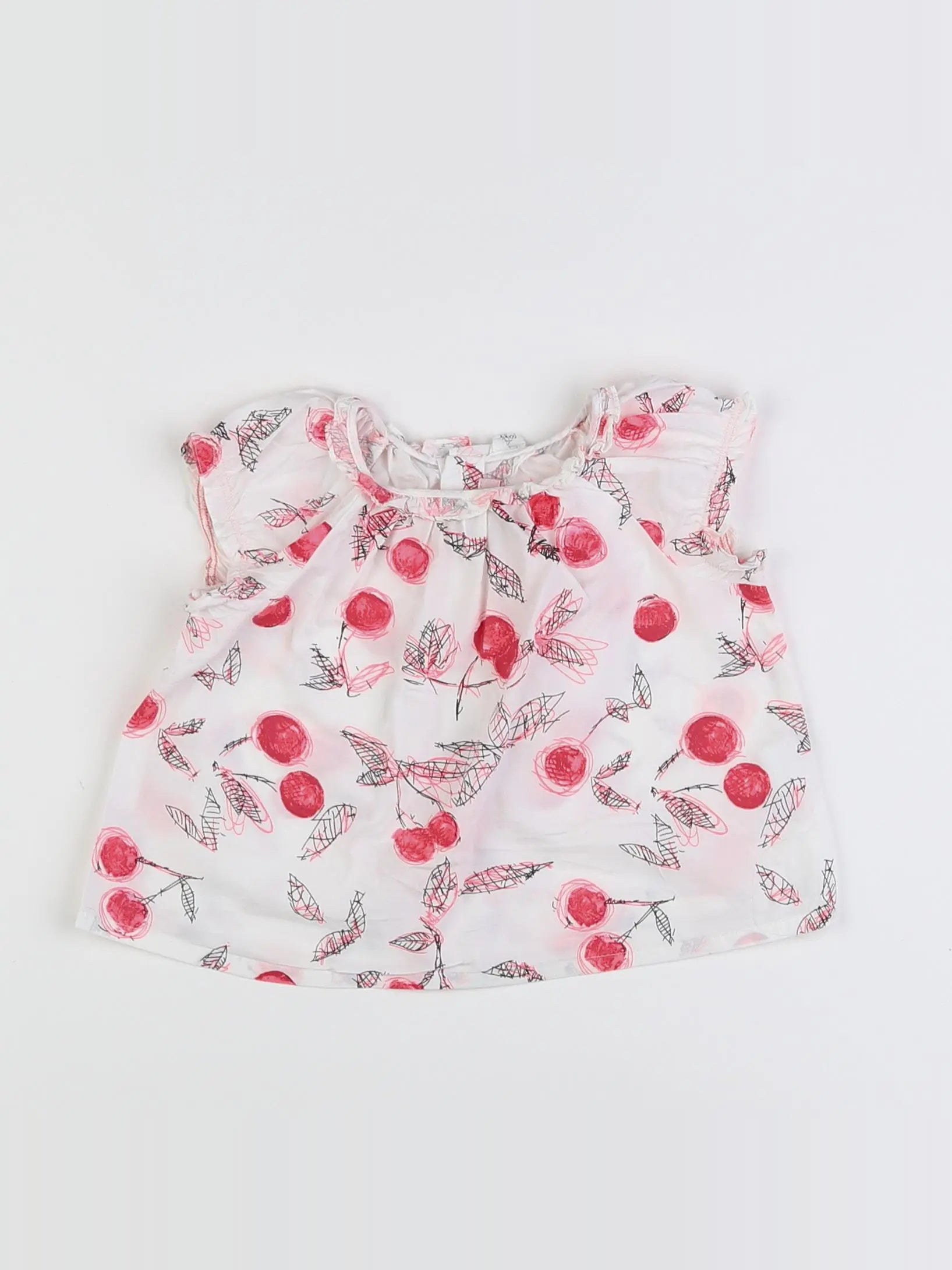 Bonpoint - blouse blanc, rose - 12 mois