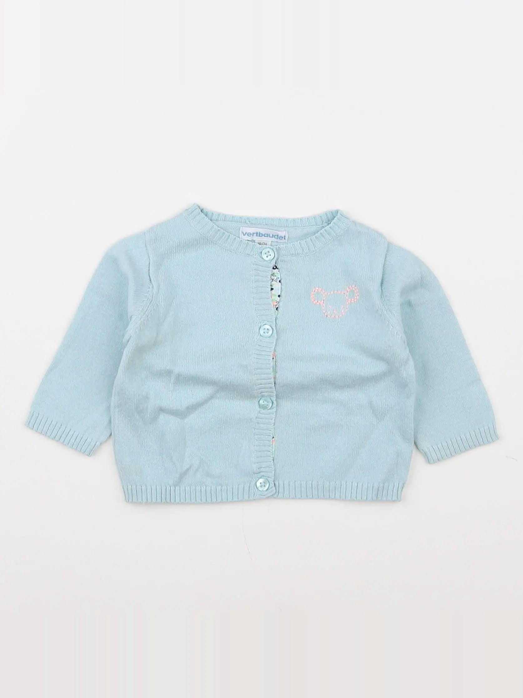 Vertbaudet - gilet bleu - 3 mois