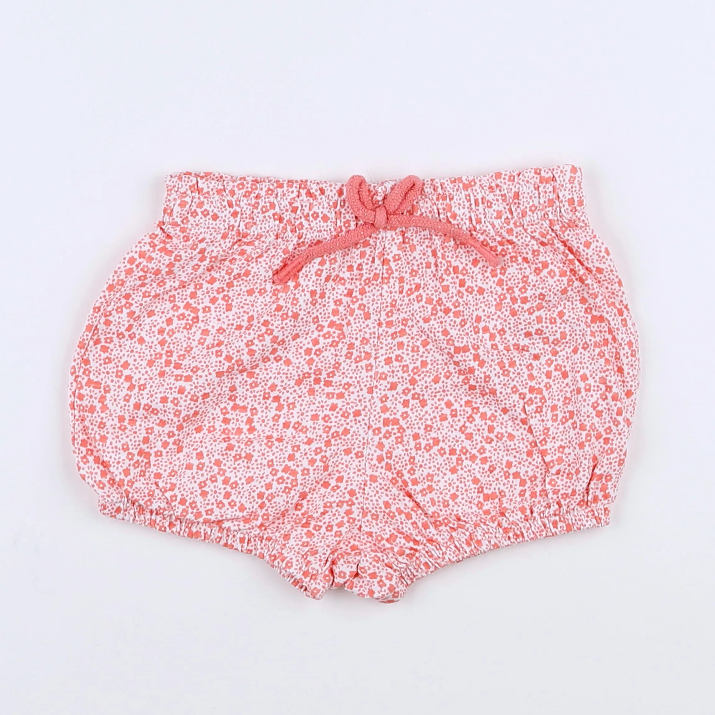 Vertbaudet - short blanc, rose - 12 mois