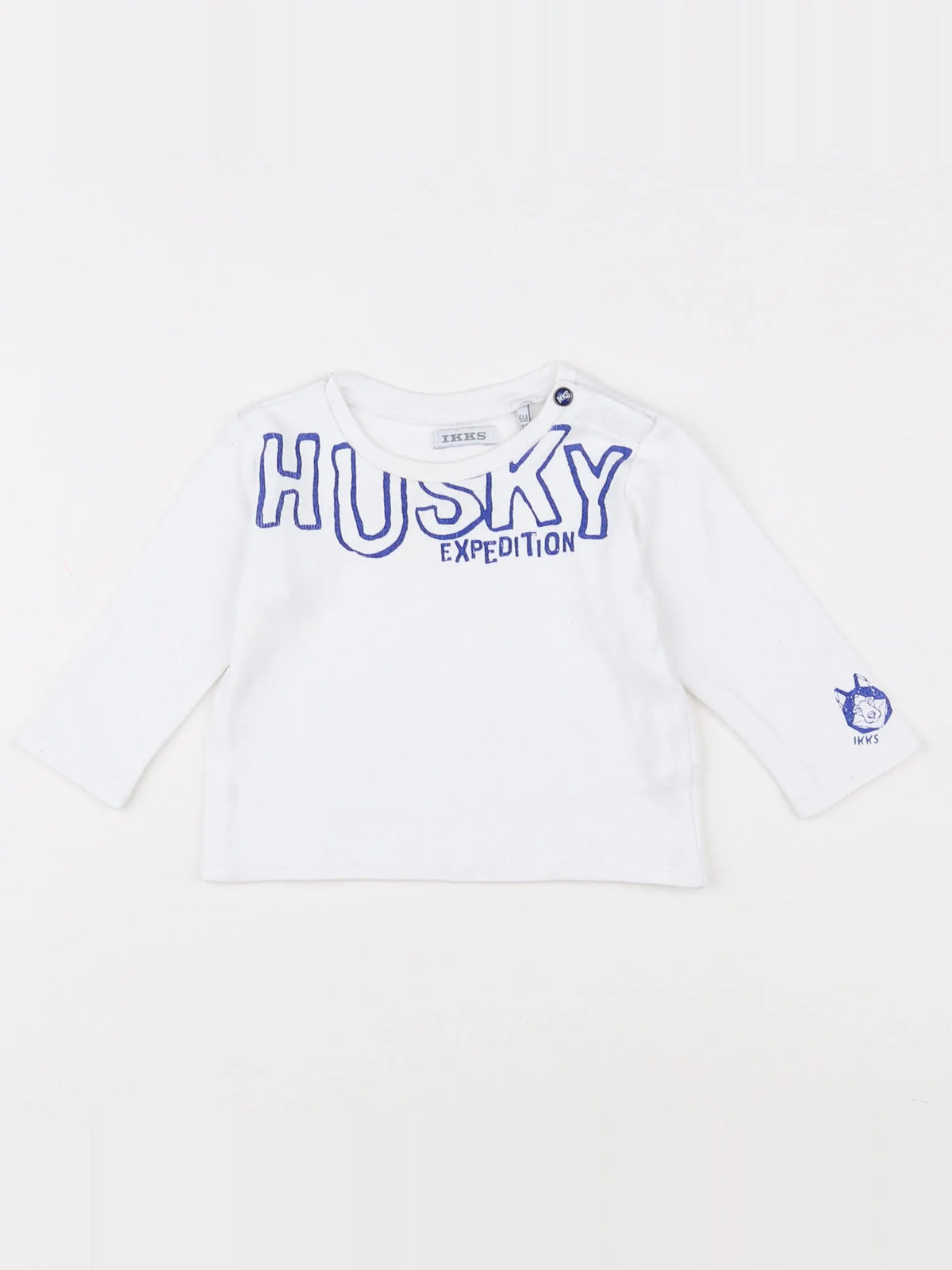 IKKS - tee-shirt blanc, bleu - 6 mois