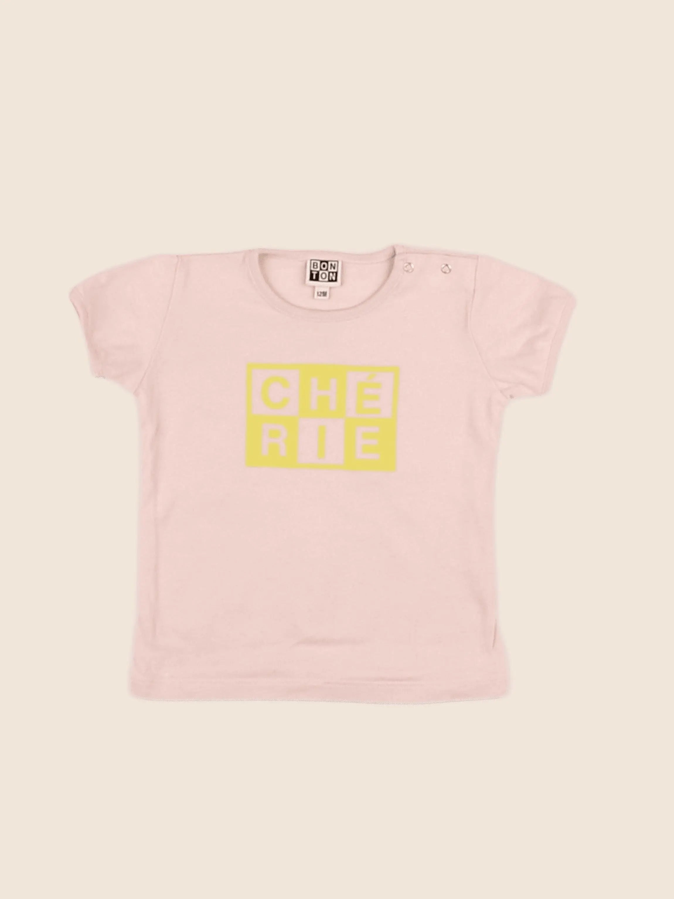 Bonton - tee-shirt rose - 12 mois